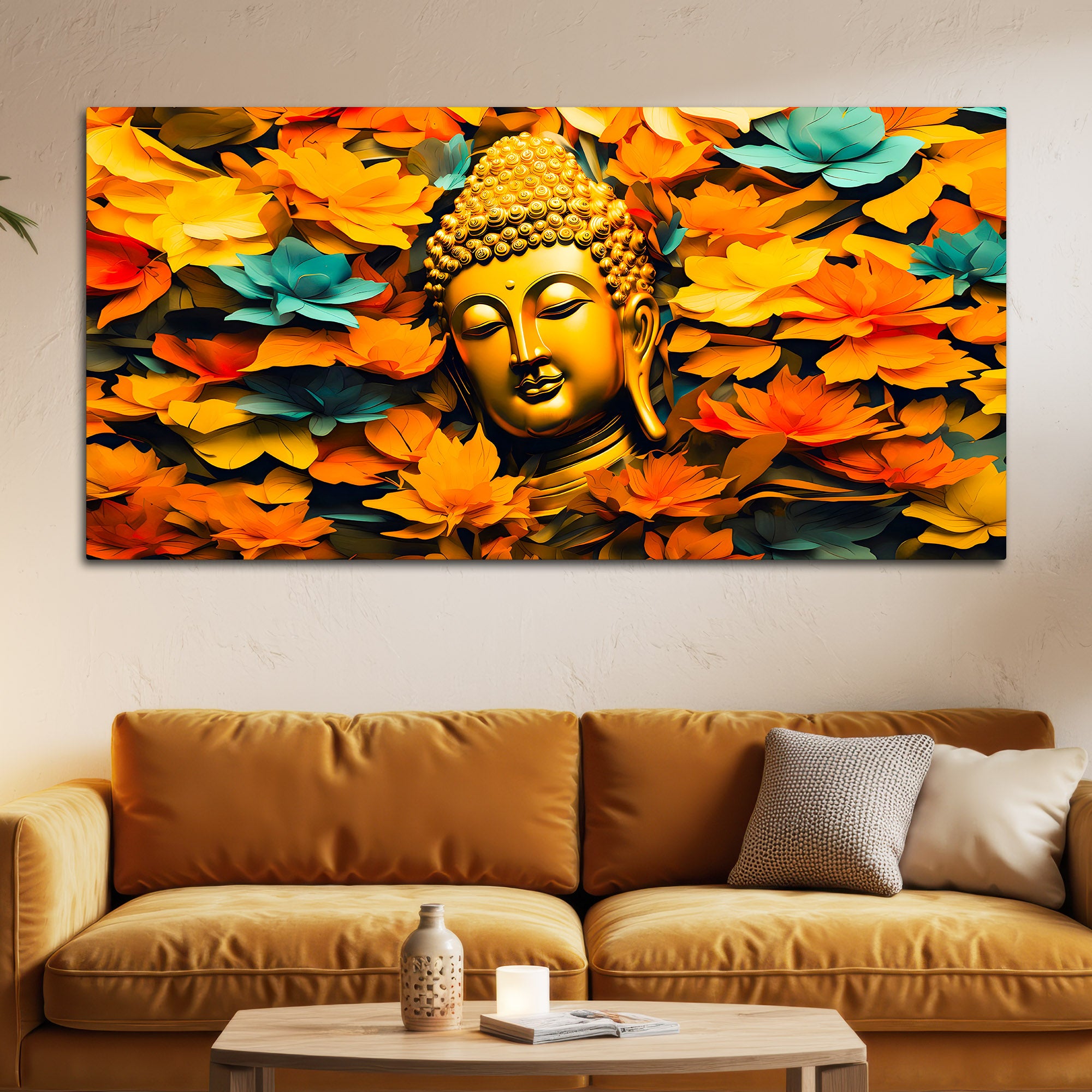 Peaceful & Spiritual Buddha Wall Painting for Home Décor