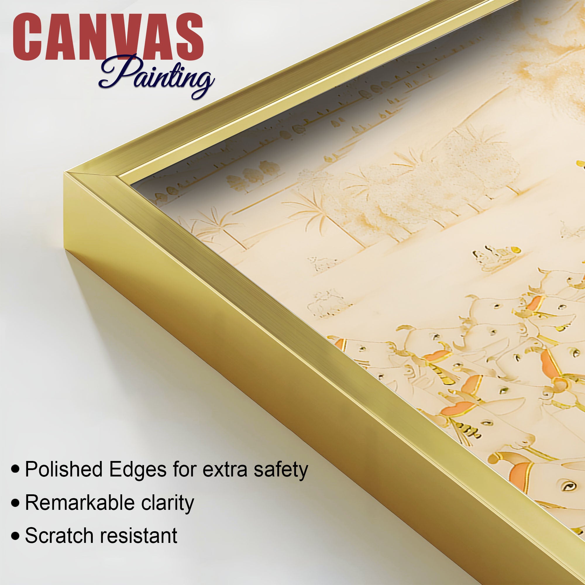 Pichwai Krishna Cow Scene Wall Painting | Luxury Spiritual Art