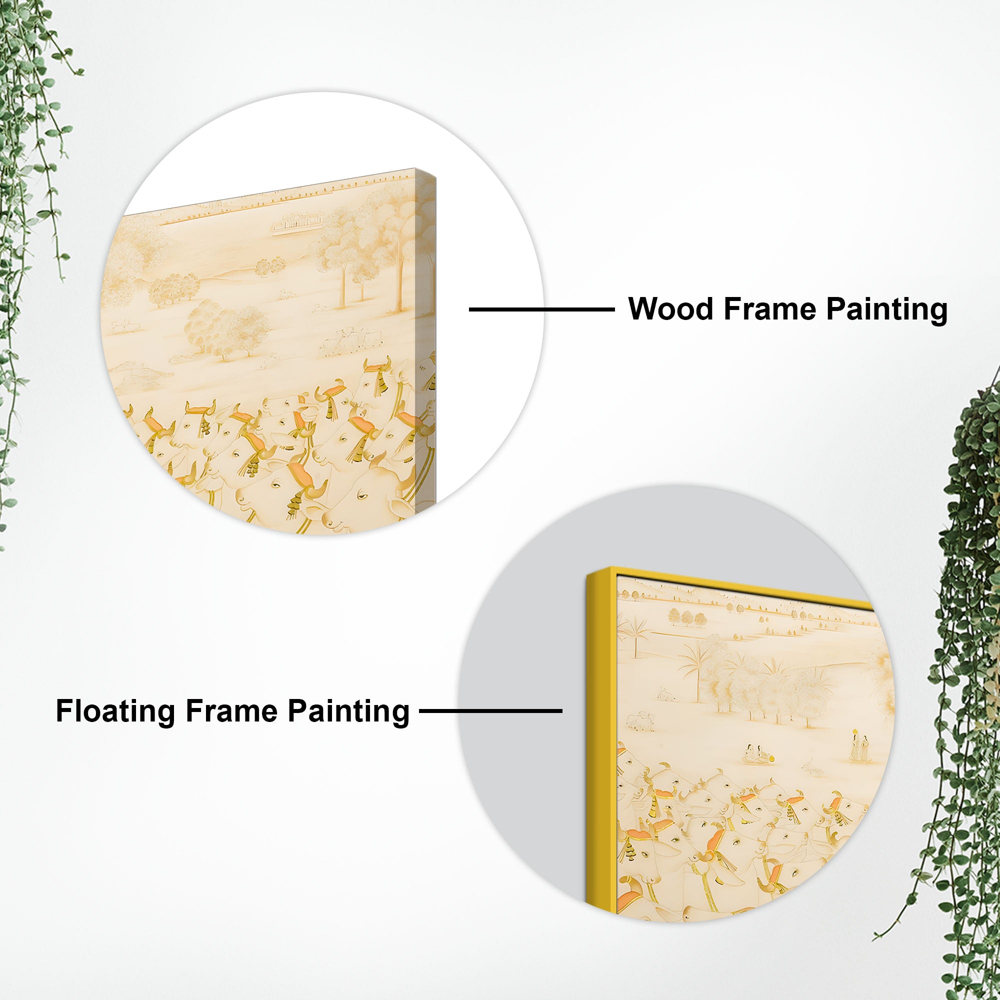 Pichwai Krishna Cow Scene Wall Painting | Luxury Spiritual Art