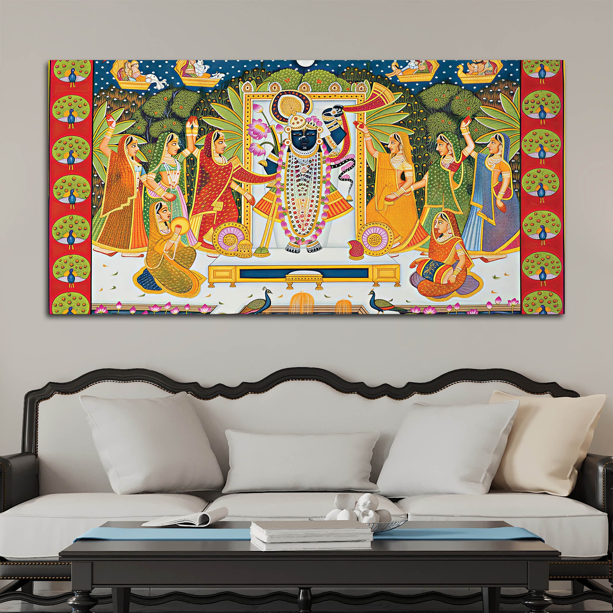 Pichwai Shreenathji Krishna Canvas Wall Painting