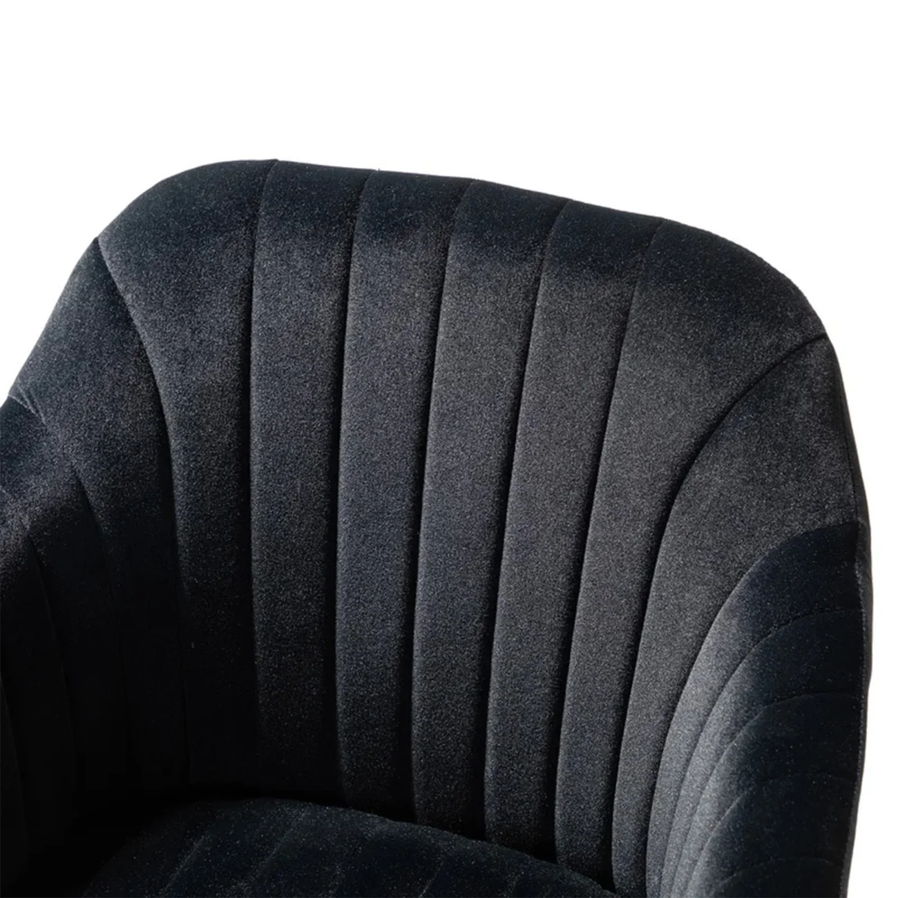 Plush Rolling Accent Chair in Black Sleek Style