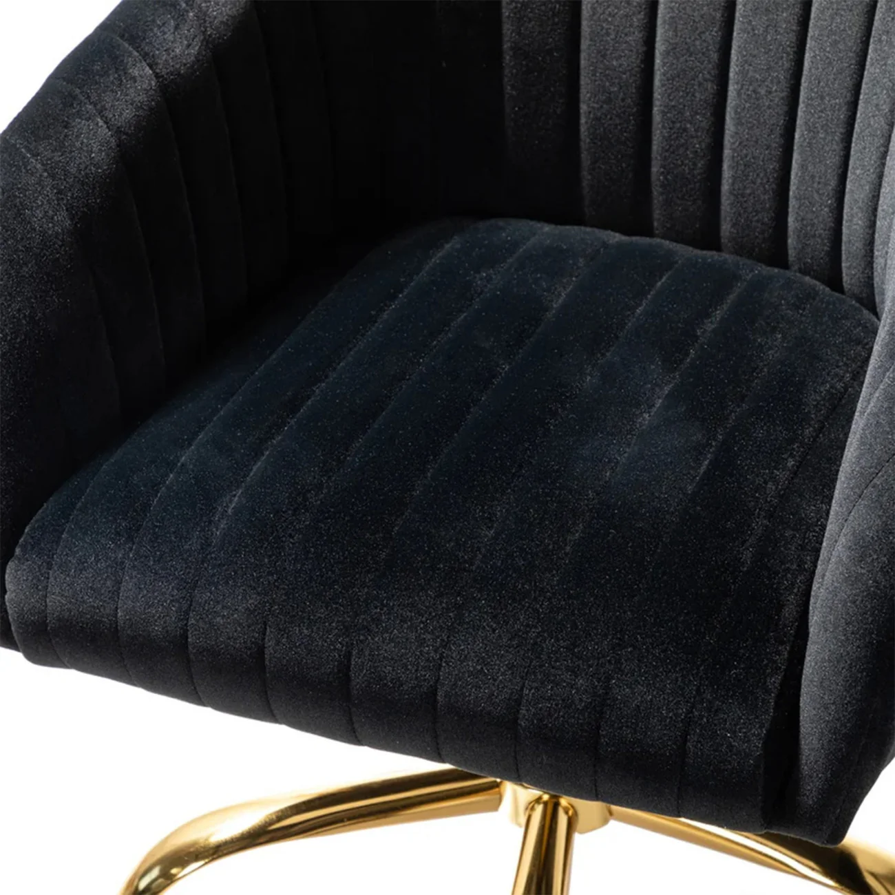 Plush Rolling Accent Chair in Black Sleek Style
