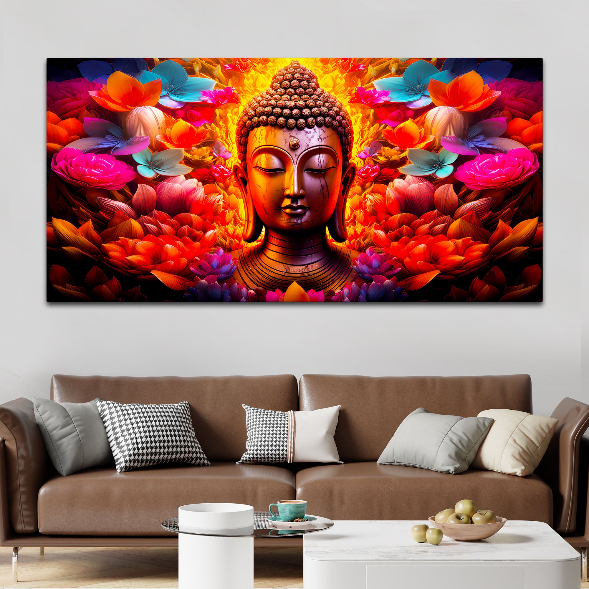 Positive Energy Buddha Wall Painting for Modern Home Interior