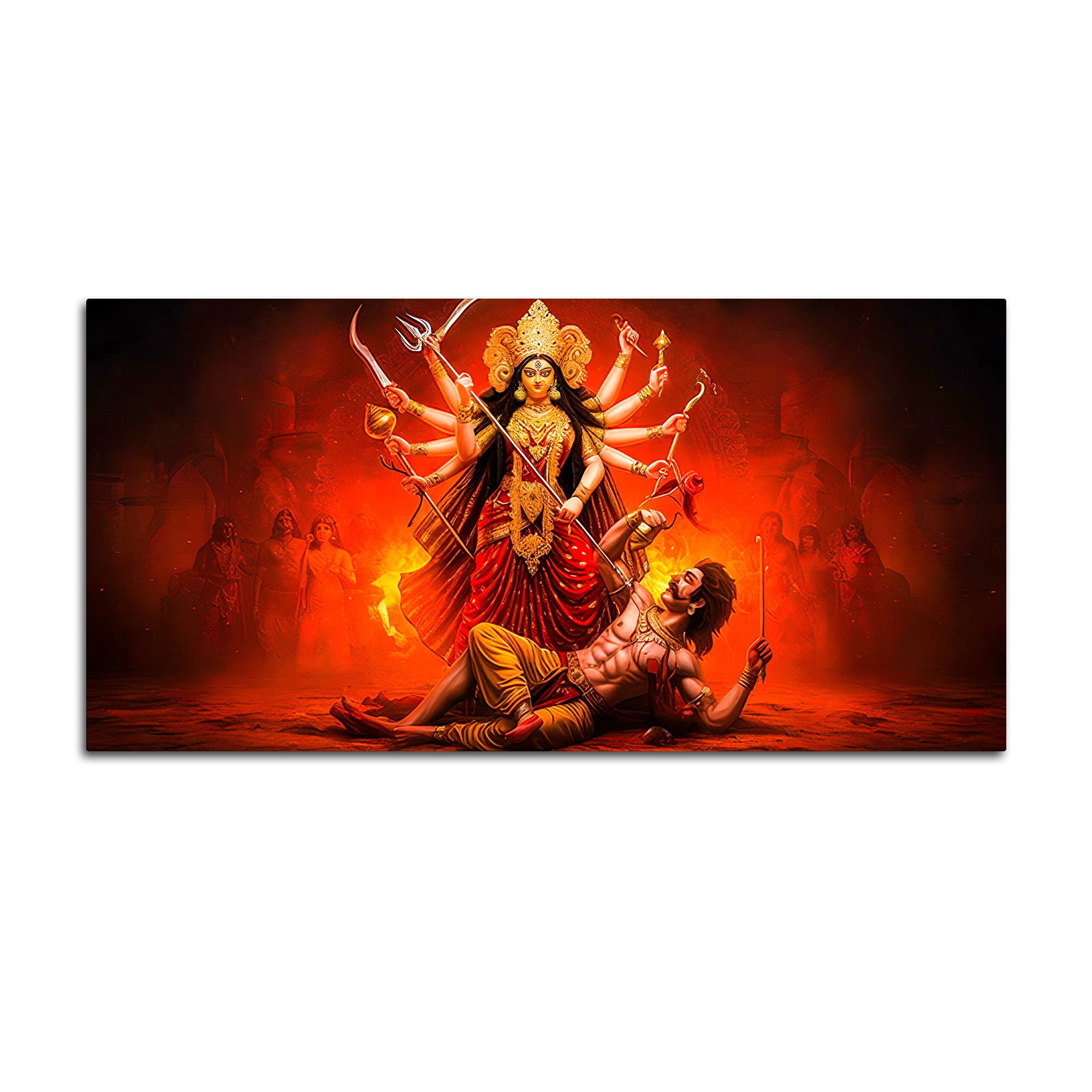 Powerful Goddess Durga Wall Canvas Painting