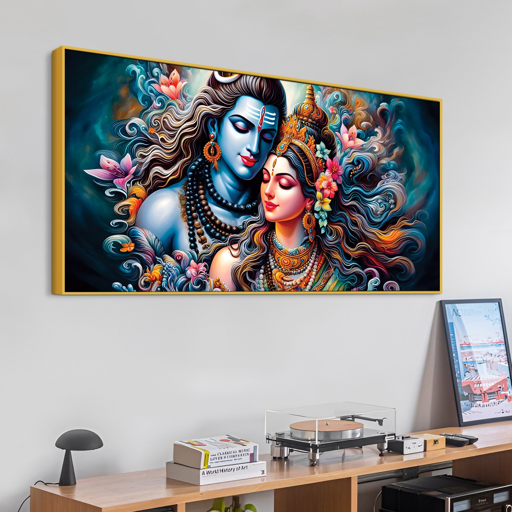 Powerful Mahadev Canvas Painting for Living Room Interior