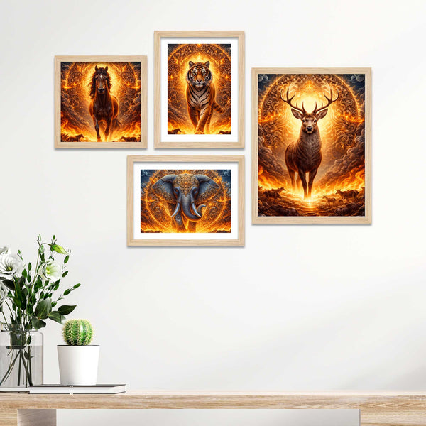 powerful-wildlife-wall-frame-set-of-four