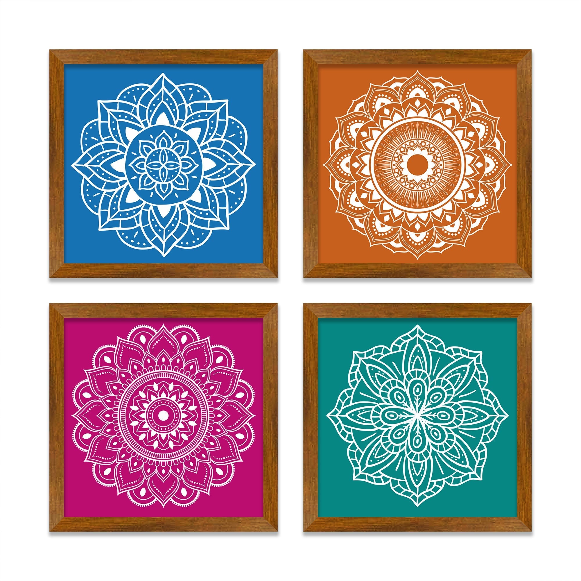 Premium Artistic Pattern Mandala Art Wall Frame Set of Four