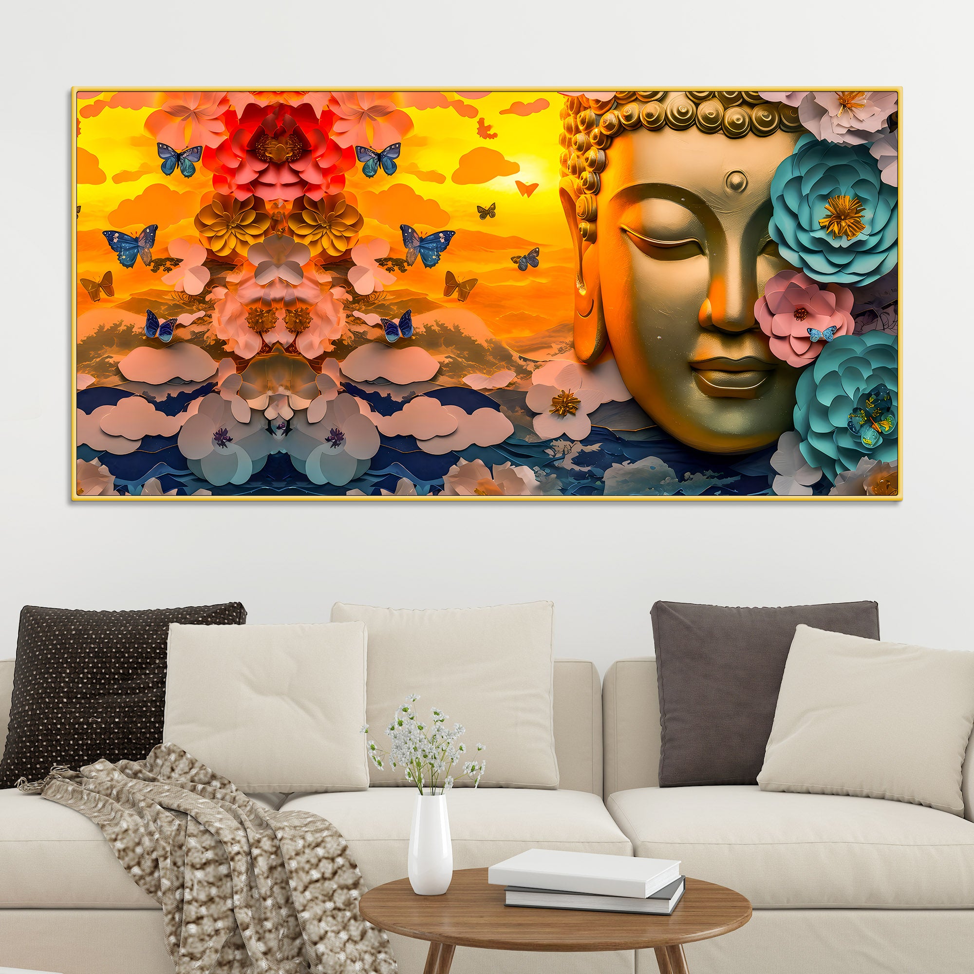 Premium Buddha Canvas Wall Painting for Elegant Home Decoration