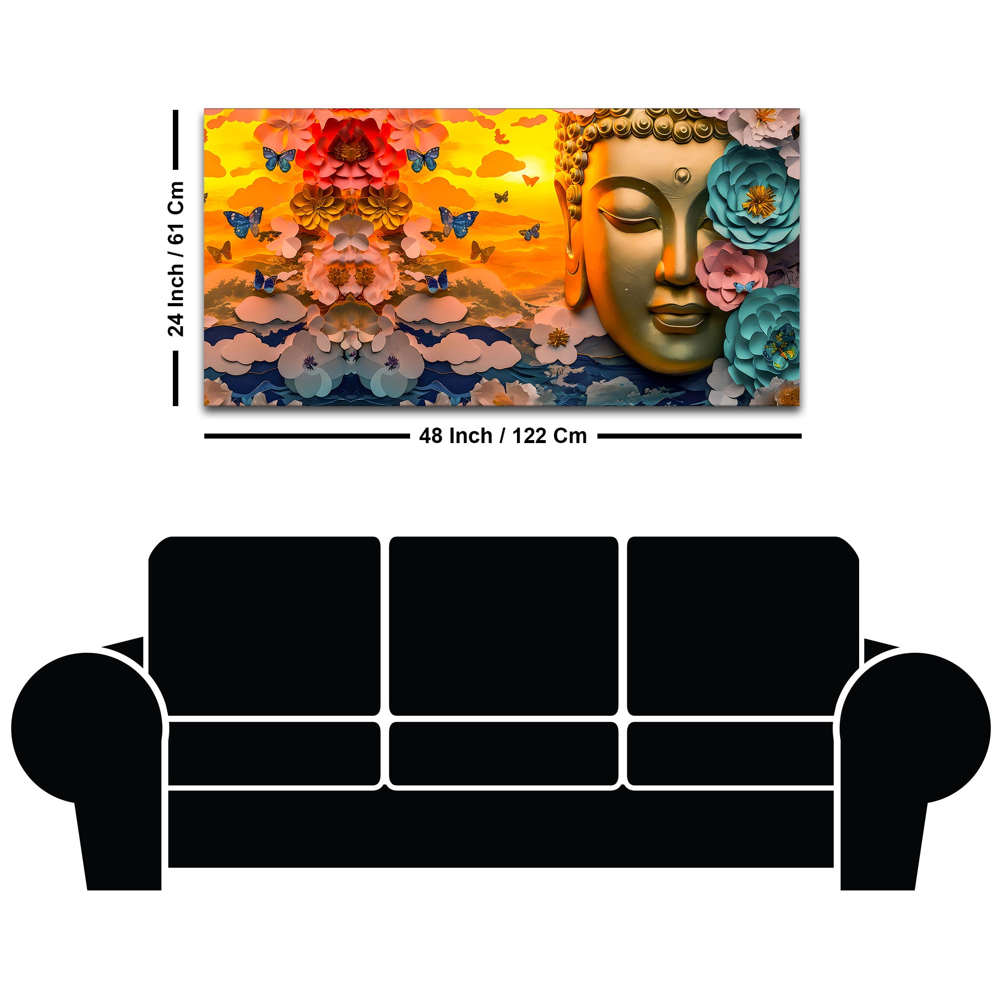 Premium Buddha Canvas Wall Painting for Elegant Home Decoration