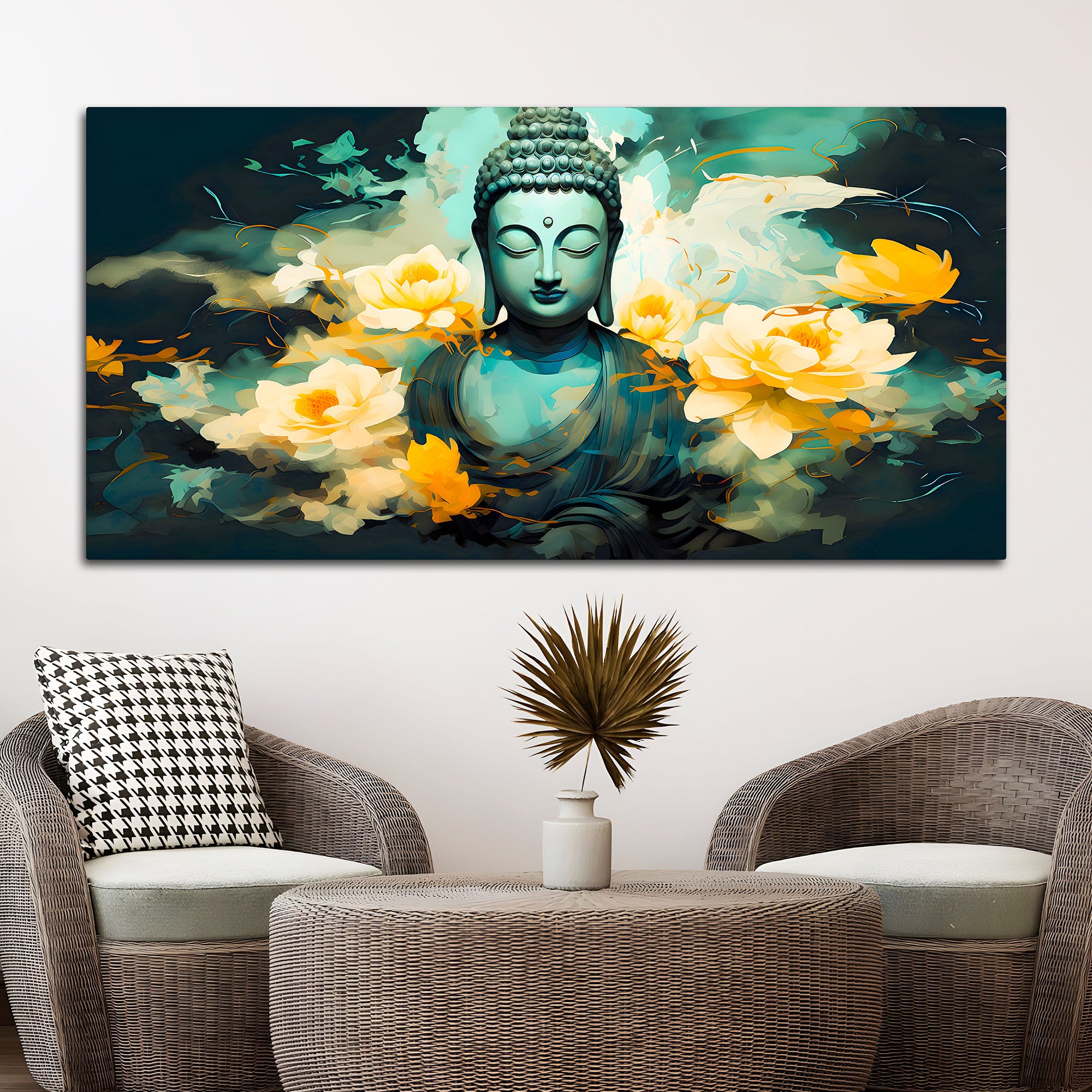 Premium Buddha Canvas Wall Painting for Home & Office