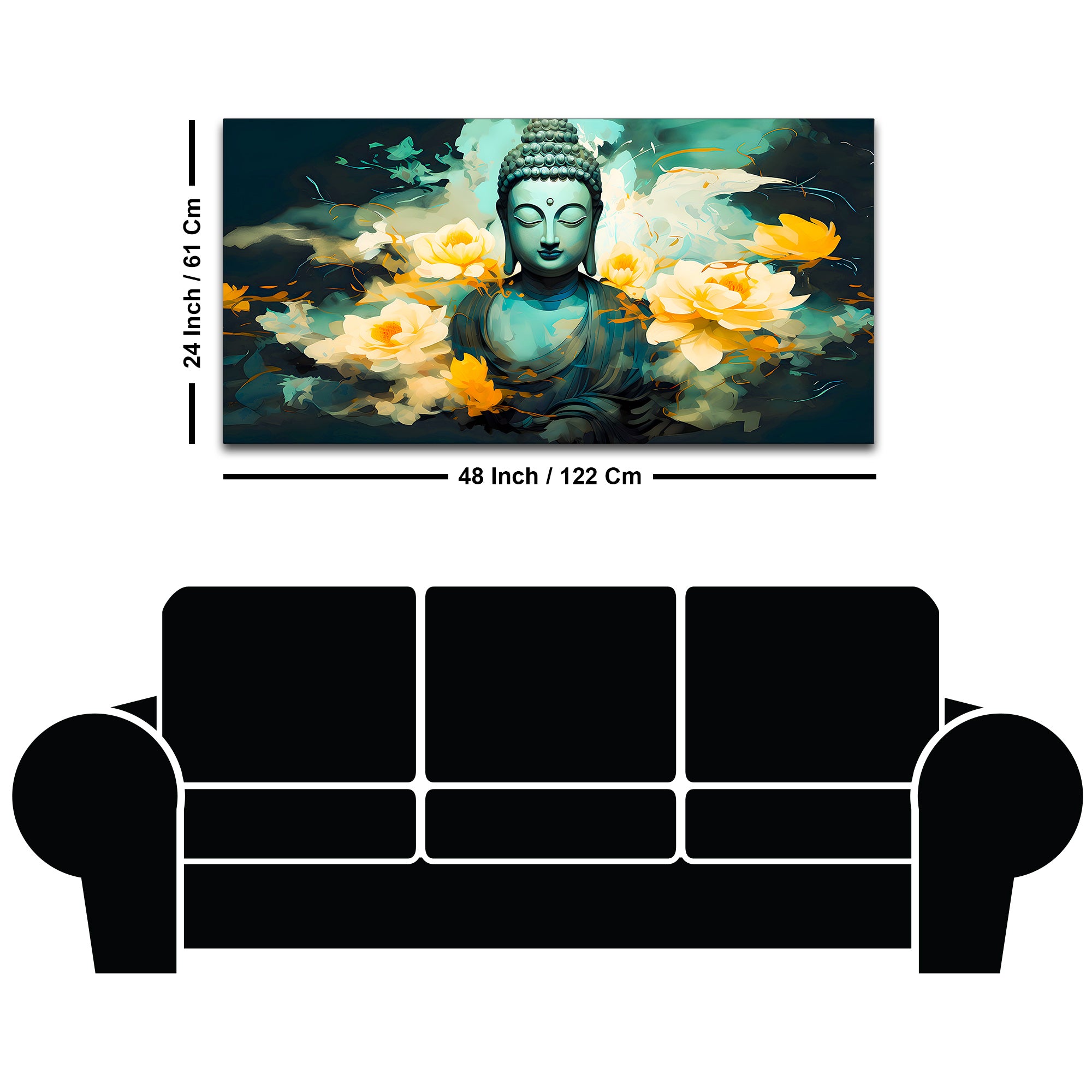 Premium Buddha Canvas Wall Painting for Home & Office