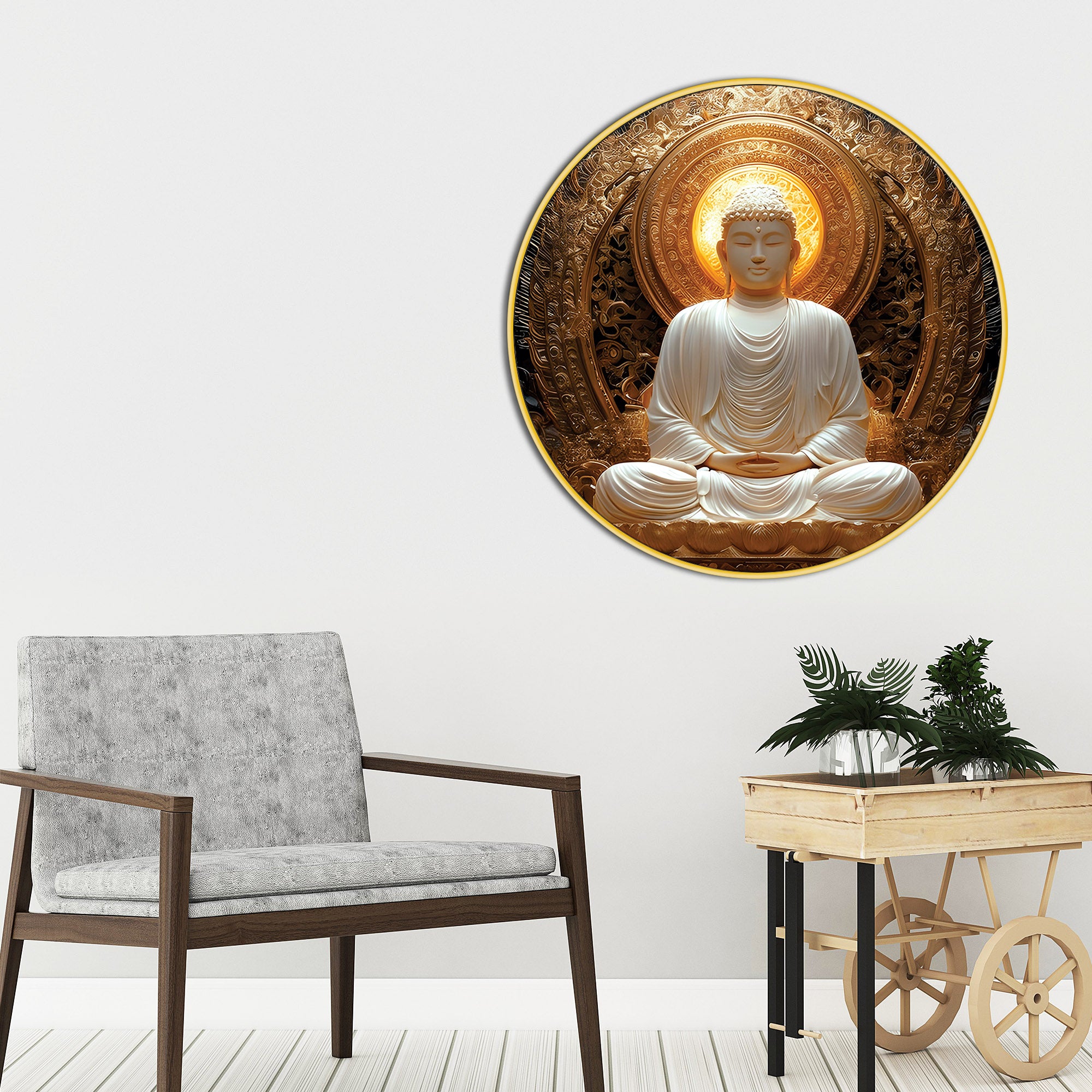 Premium Buddha Round Shape Painting for Home & Office
