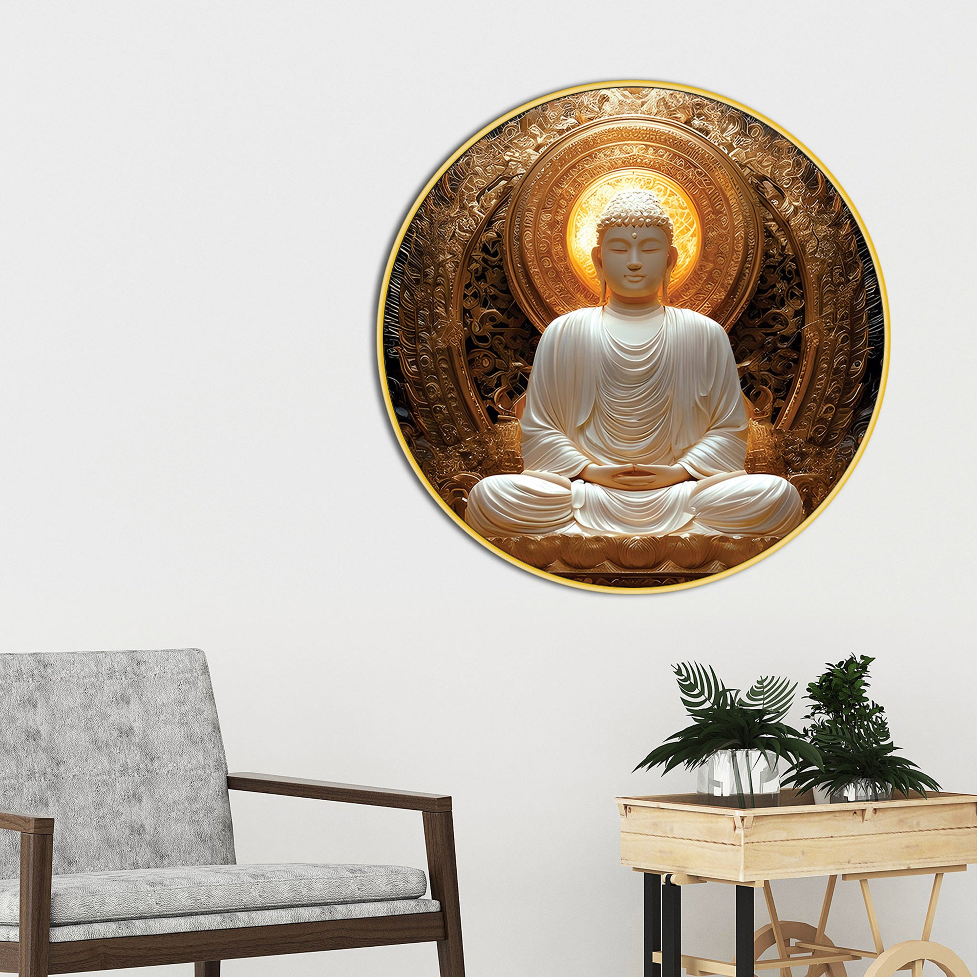 Premium Buddha Round Shape Painting for Home & Office