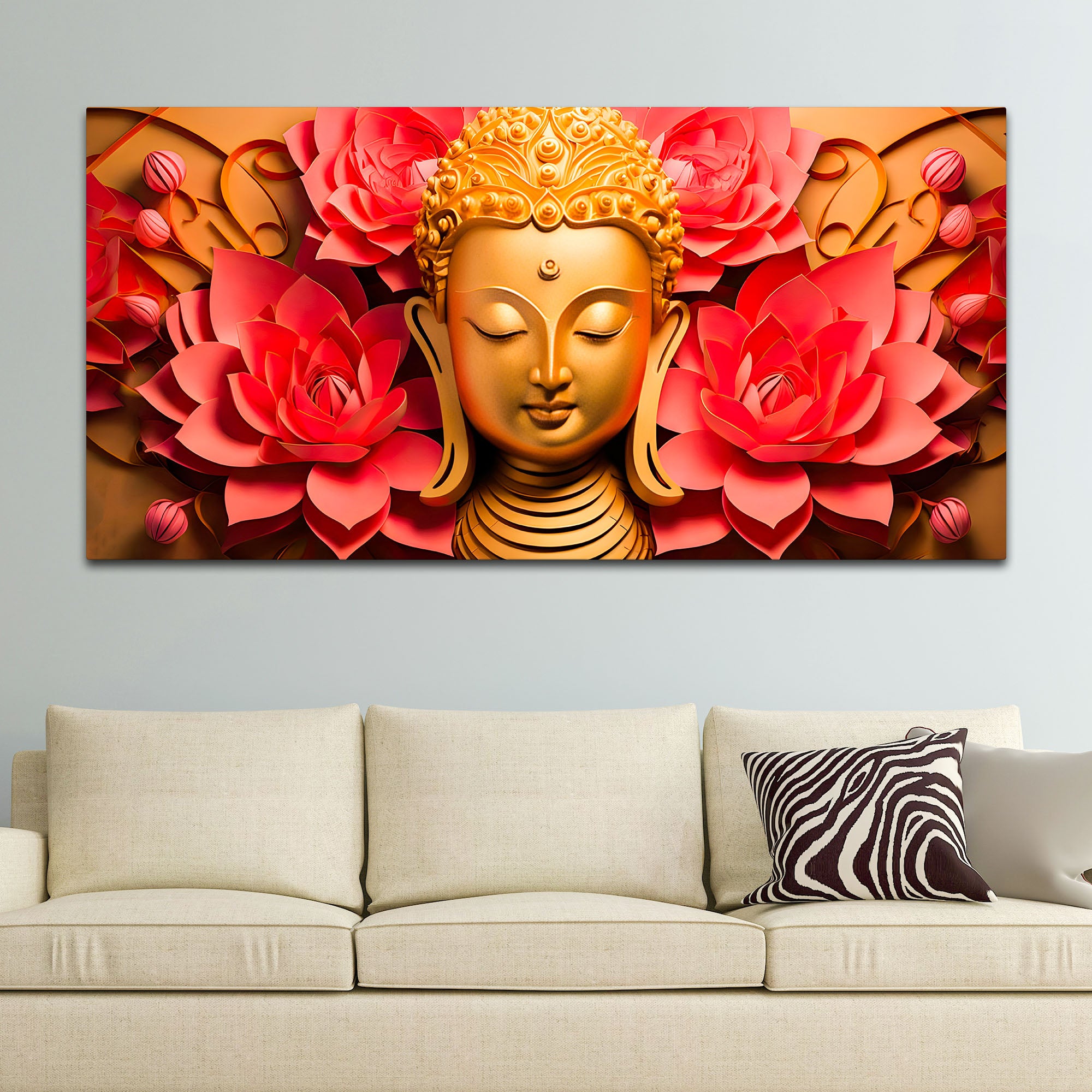 Premium Buddha Wall Canvas Painting for Peaceful Home Decor