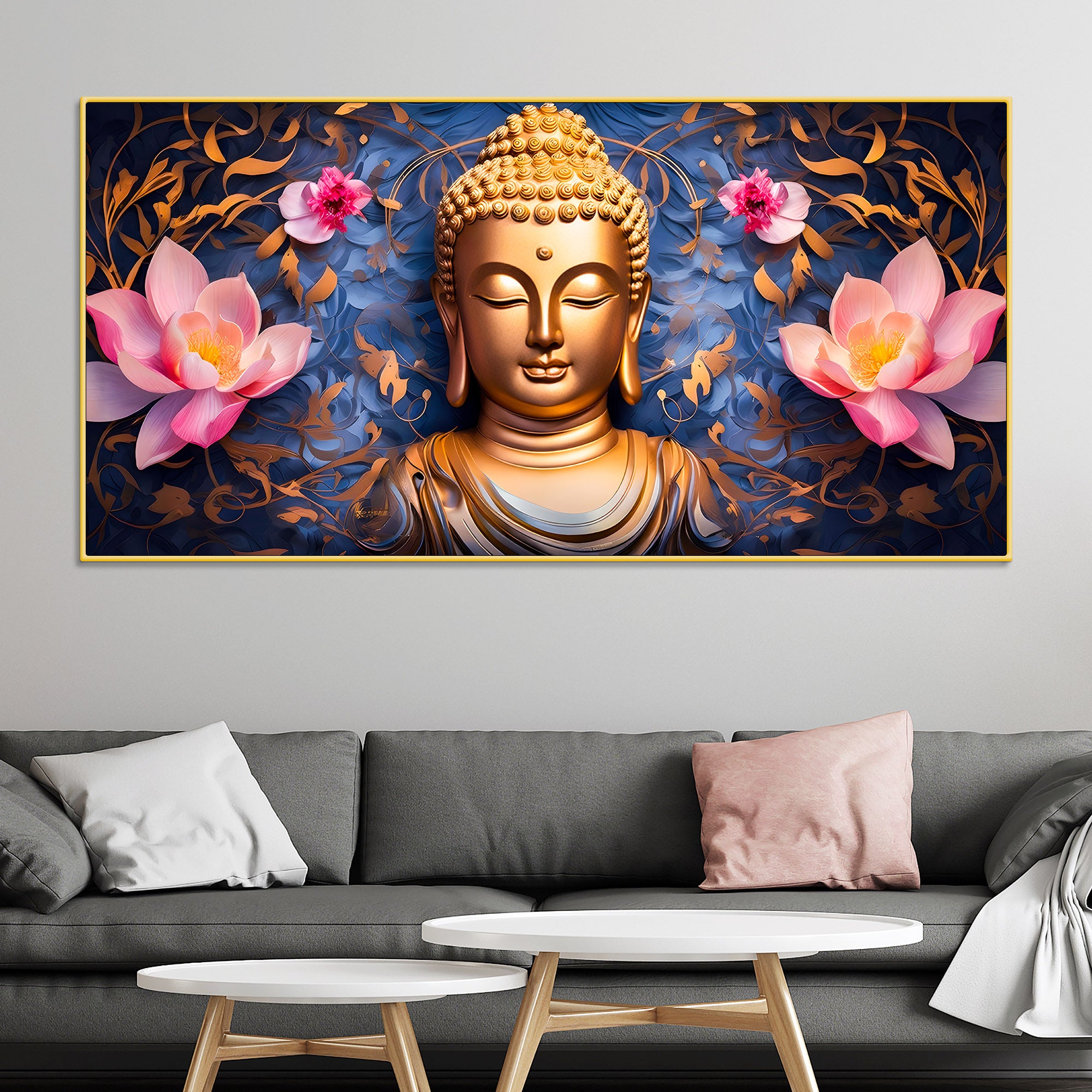 Premium Buddha Wall Painting for Bedroom Decoration