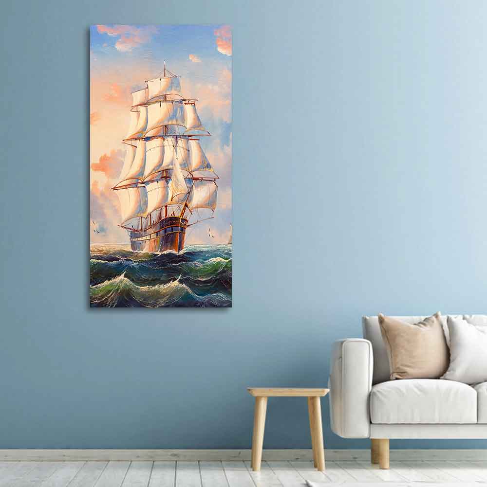 Premium Canvas Wall Painting of Barque The Sailing Ship