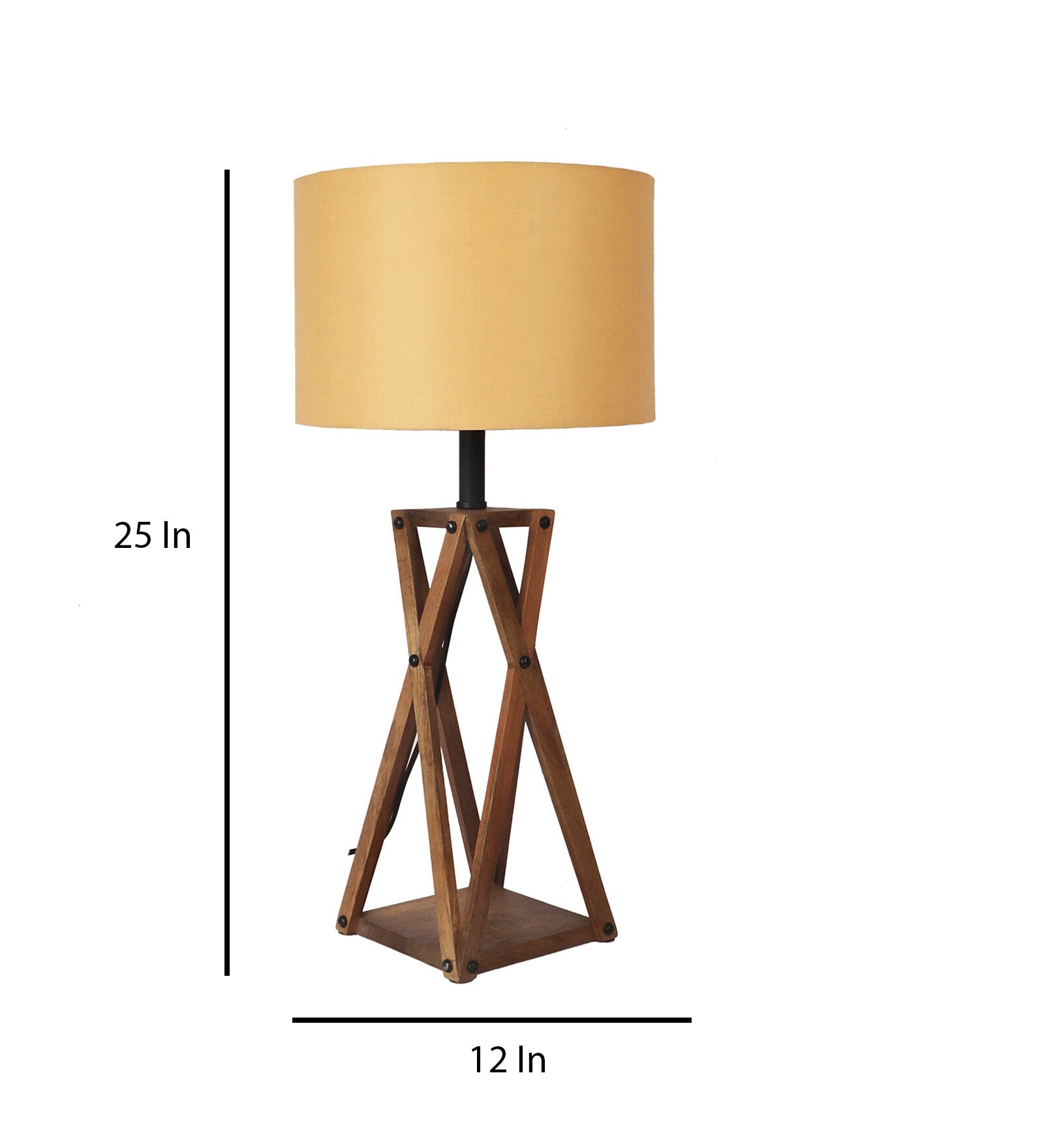 Premium Designer Vintage Beige Fabric Shade Table Lamp