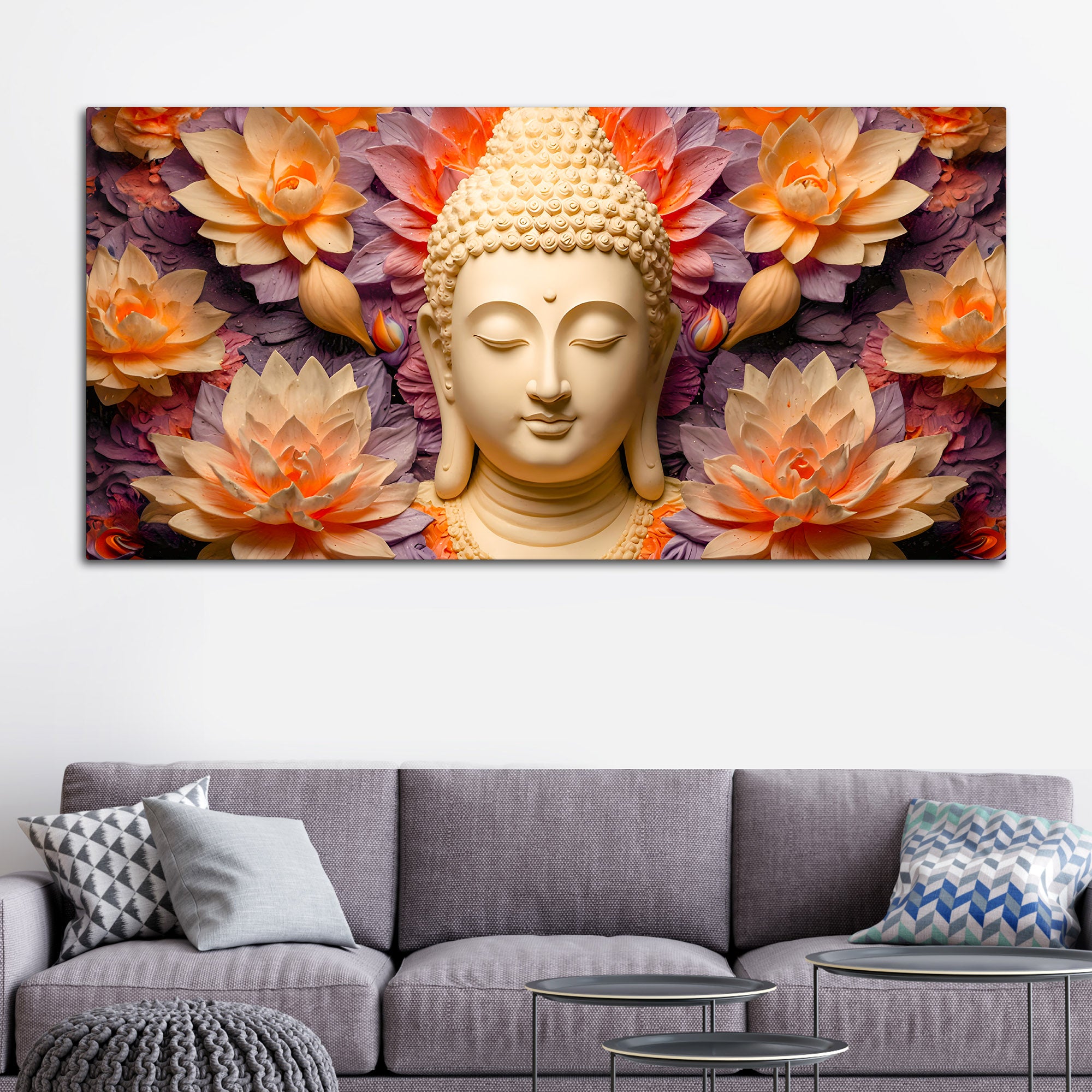 Premium Divine Buddha Canvas Painting for Home Decoration