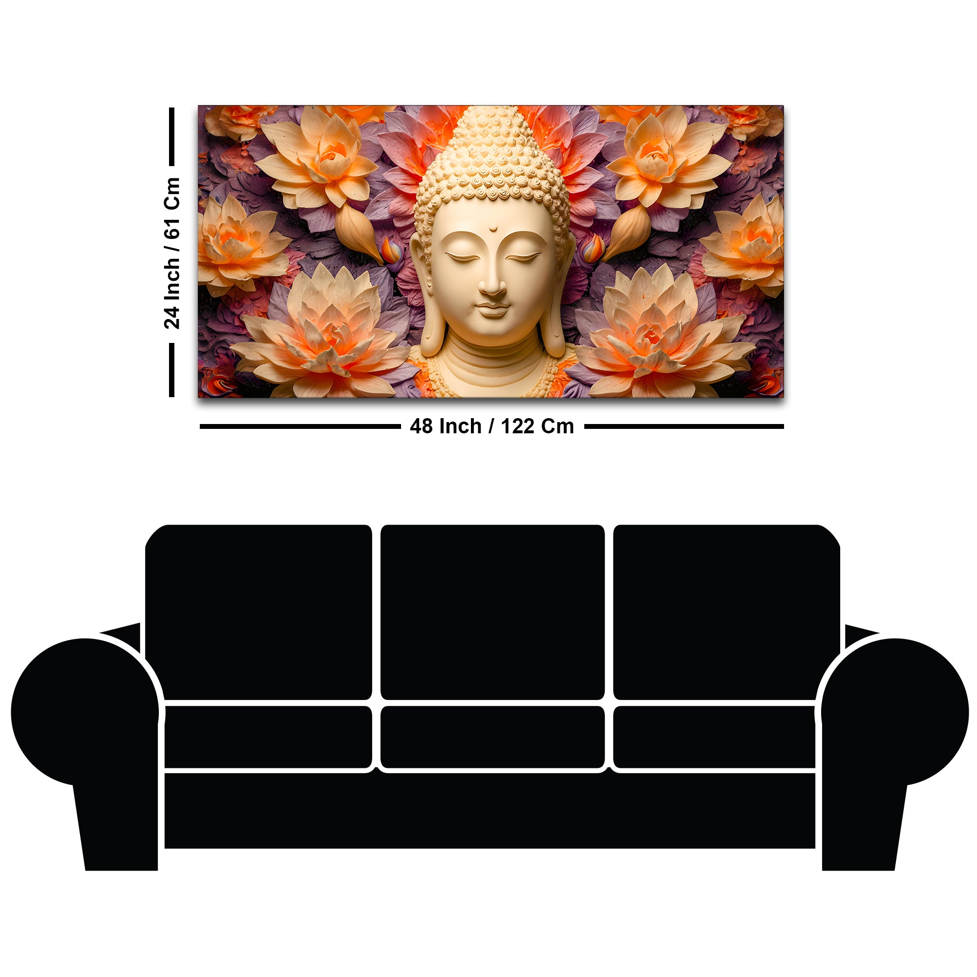 Premium Divine Buddha Canvas Painting for Home Decoration