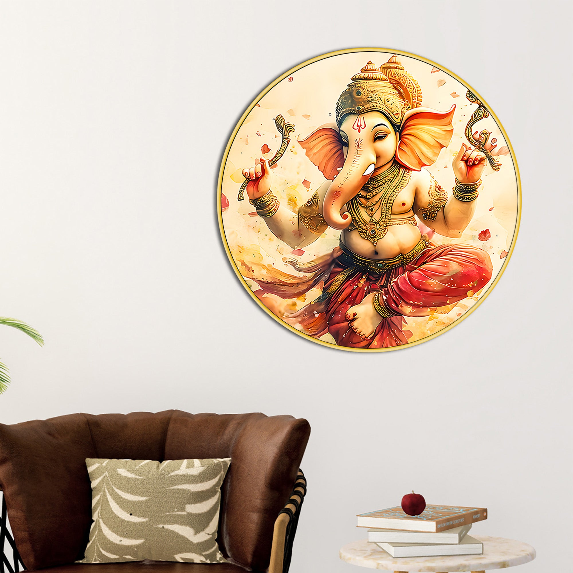 premium-divine-ganesha-round-wall-art-painting