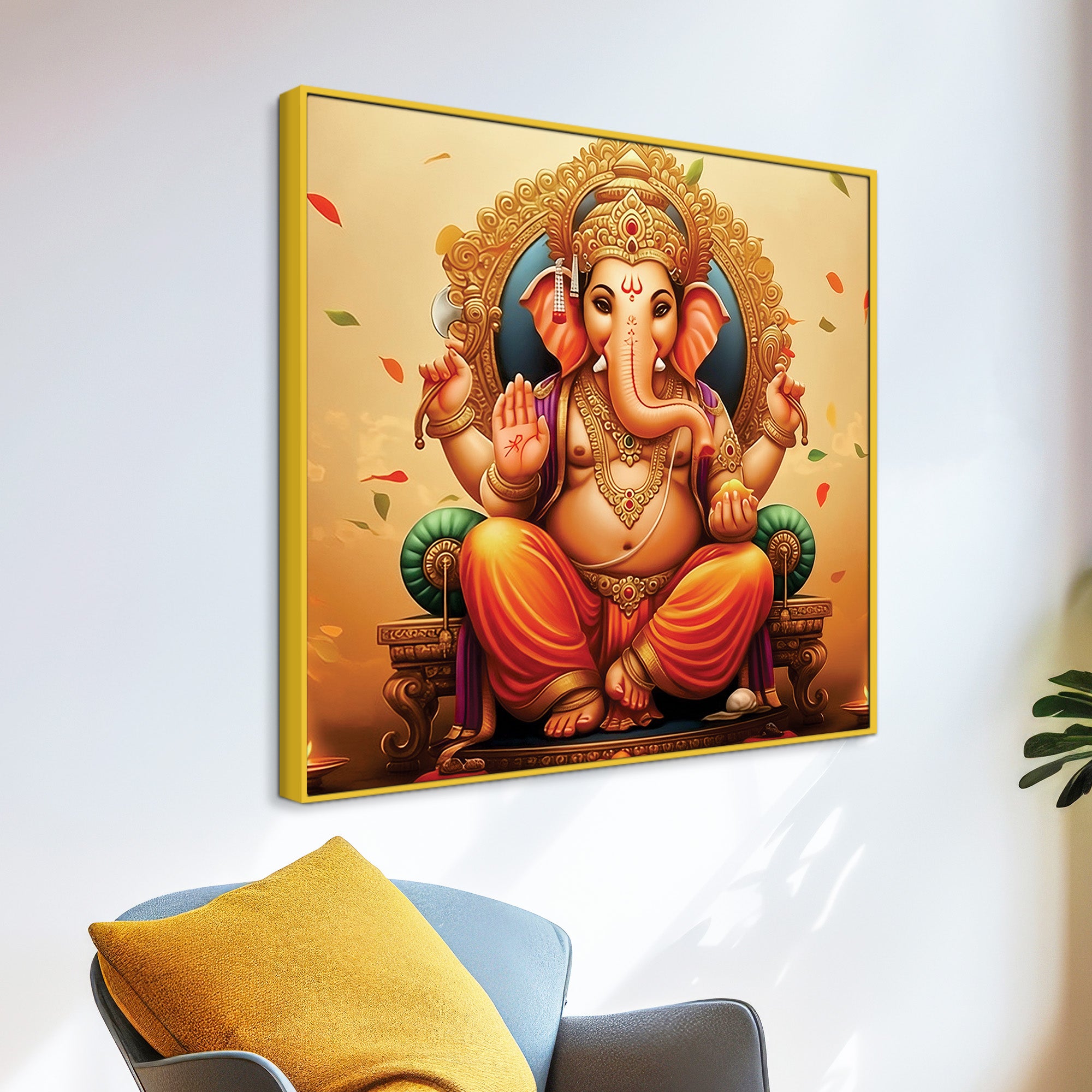 Premium Ganesh Ji Wall Art Painting