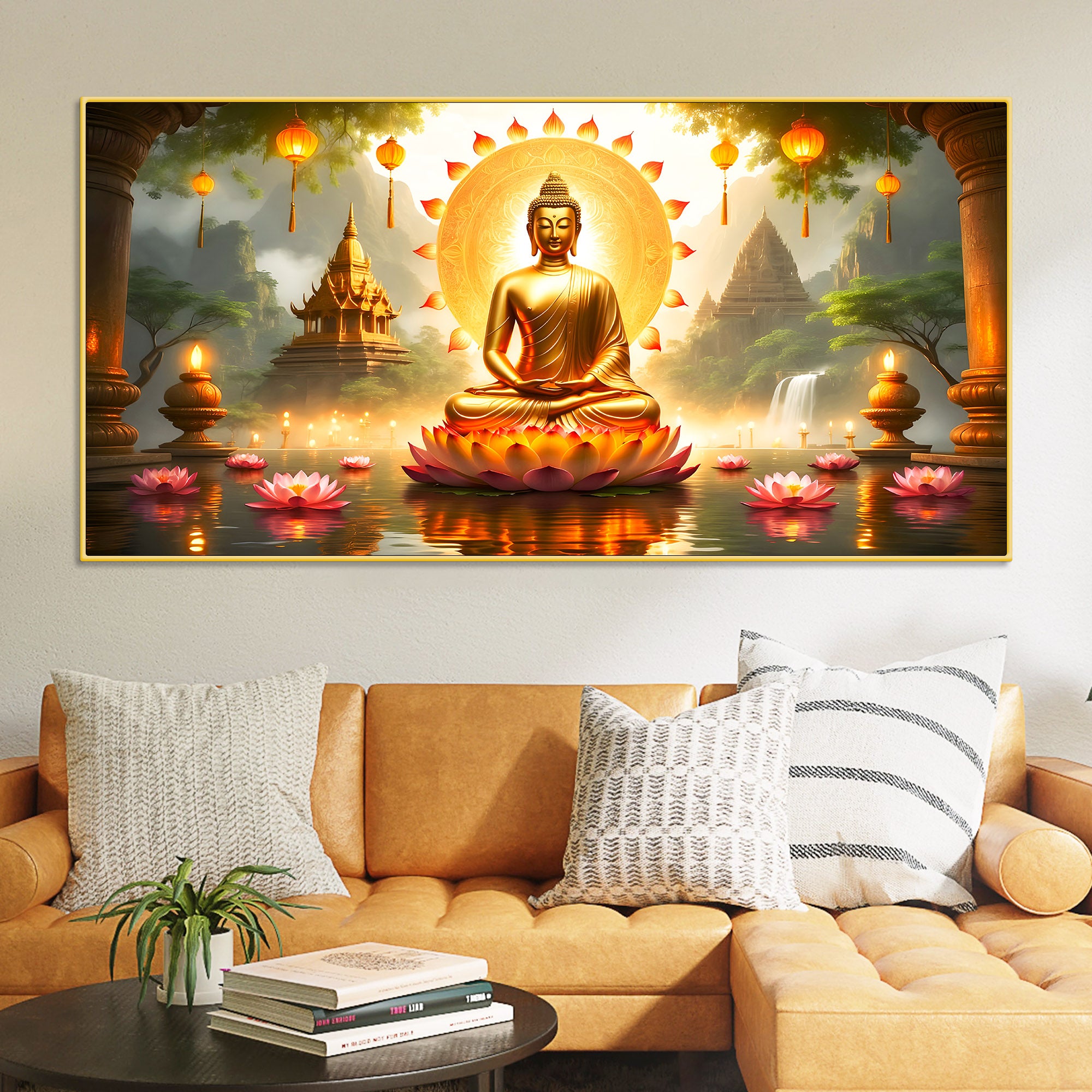Premium Gautam Buddha Canvas Painting for Spiritual Décor