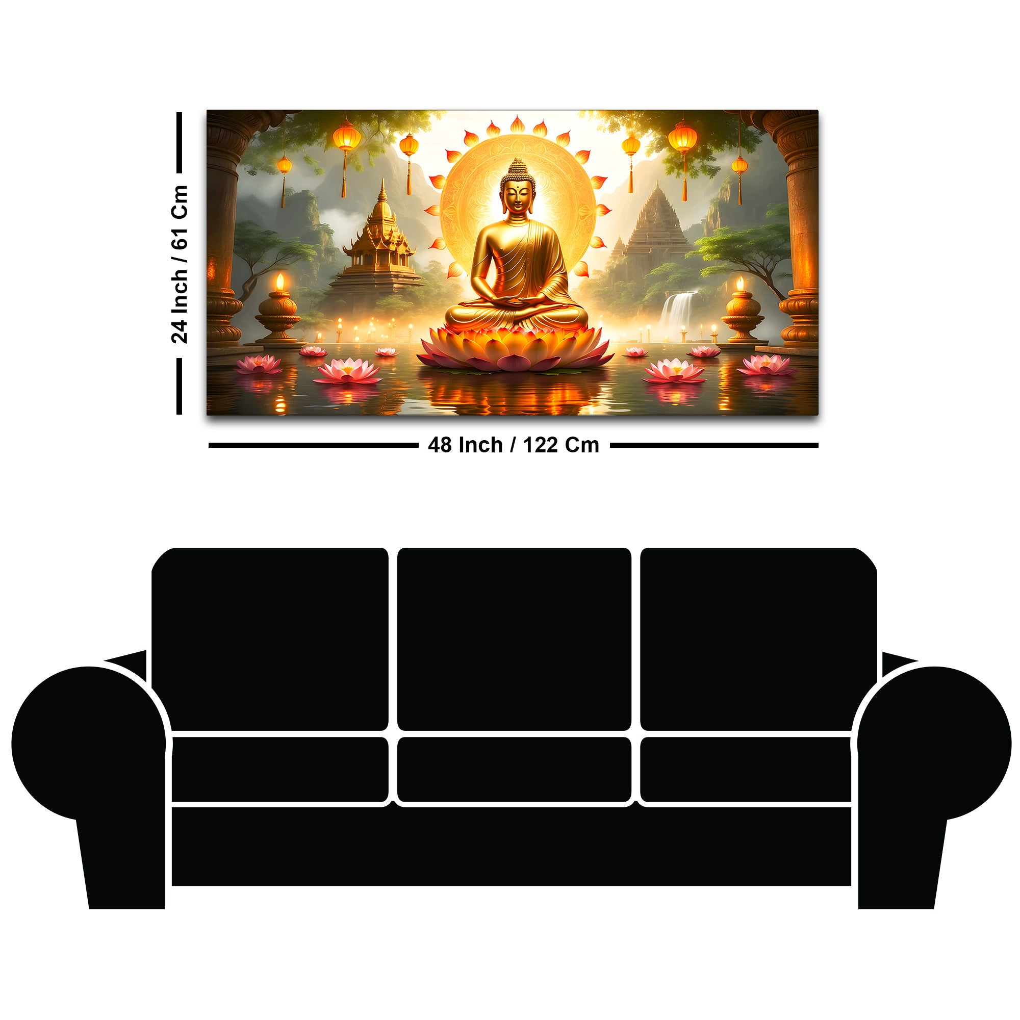 Premium Gautam Buddha Canvas Painting for Spiritual Décor