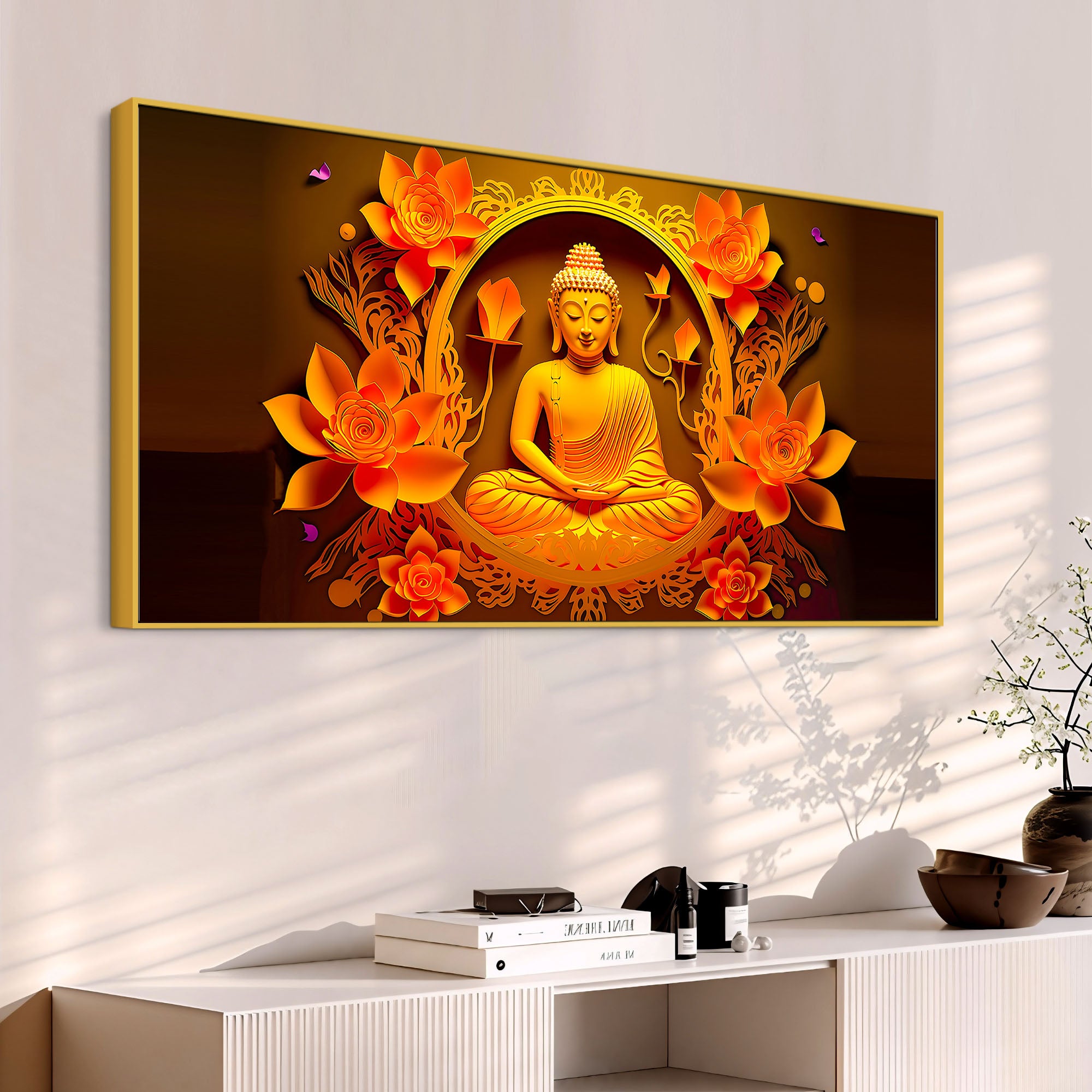 Premium Gautam Buddha Wall Painting for Spiritual Home Decoration