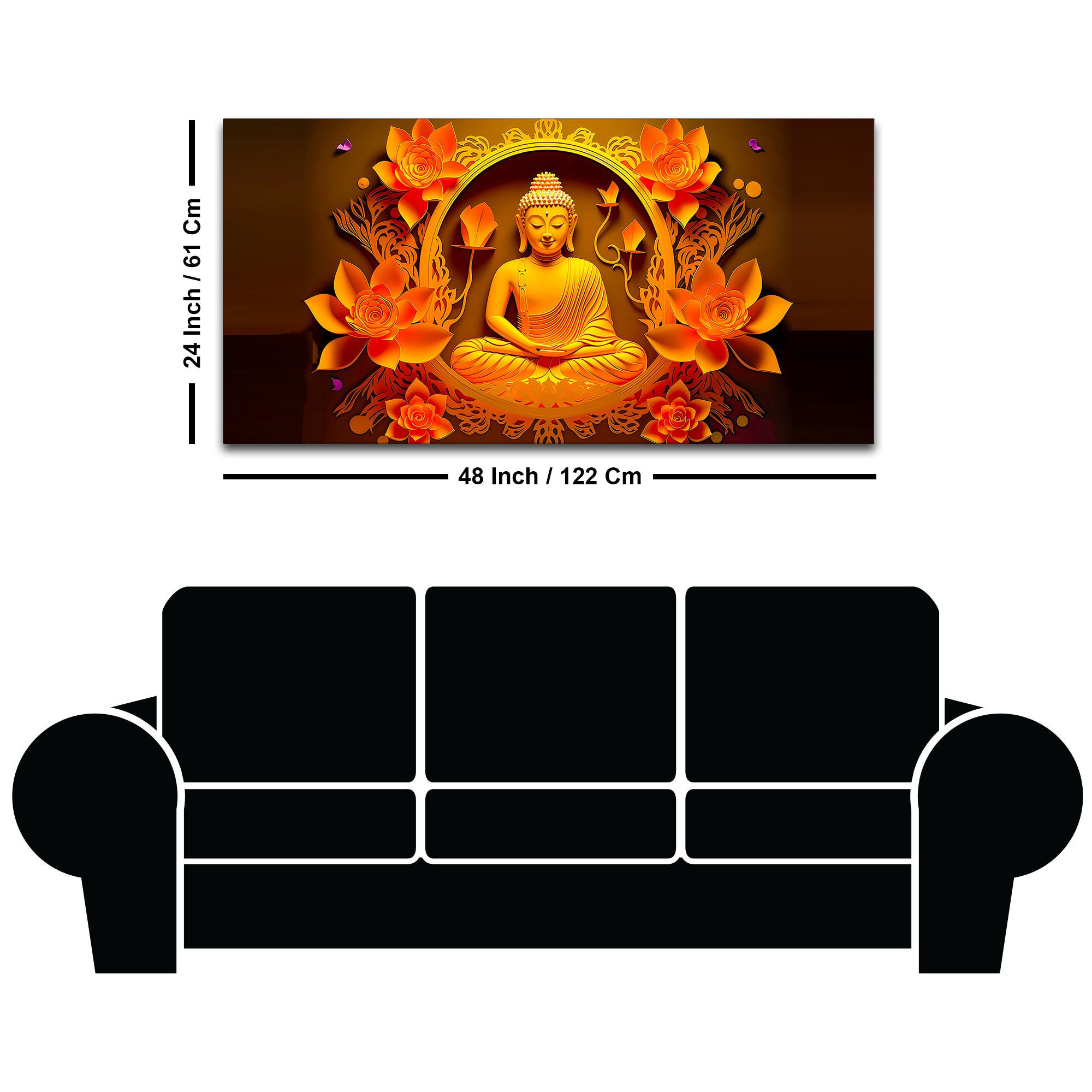 Premium Gautam Buddha Wall Painting for Spiritual Home Decoration