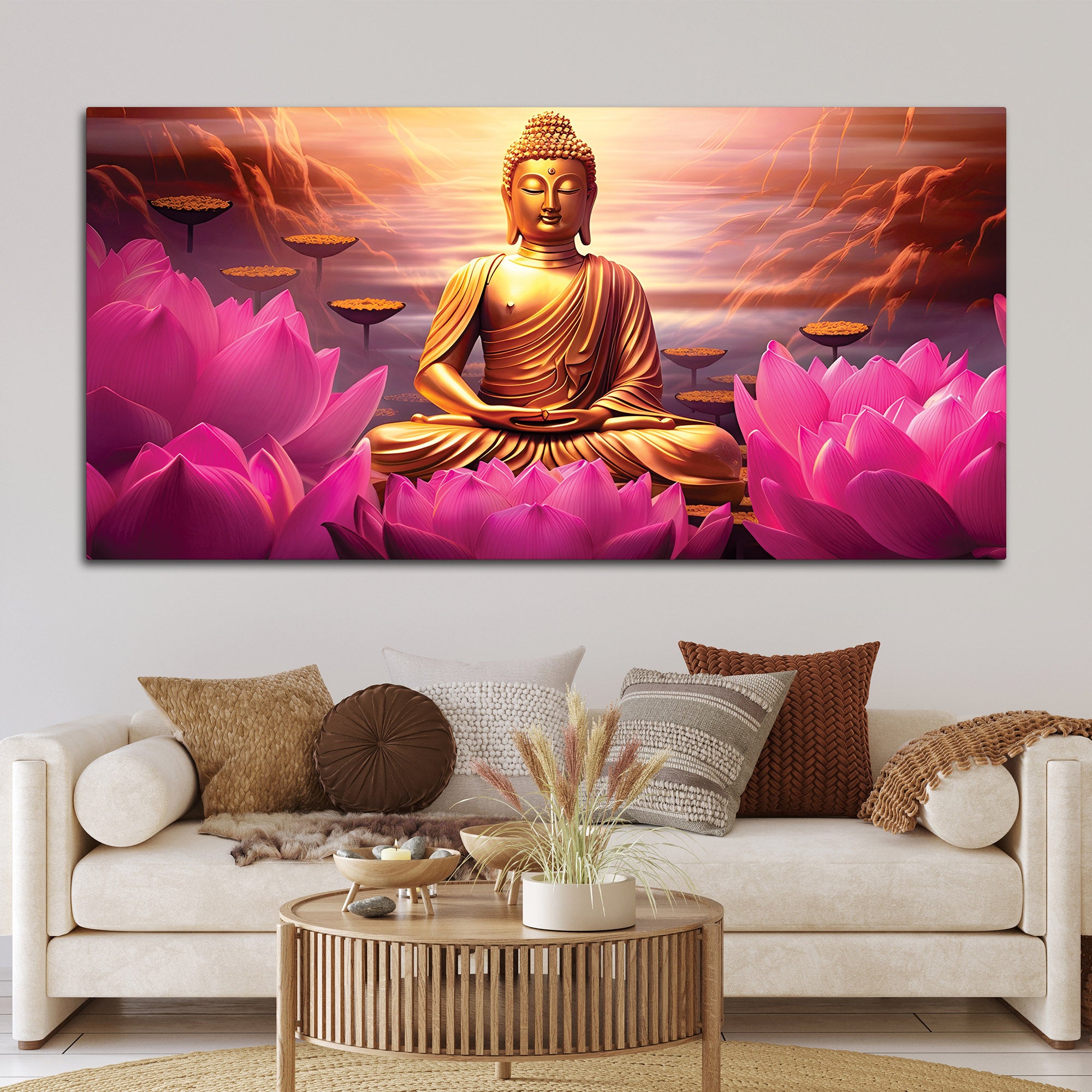 Premium Lord Buddha Painting for Home & Office Walls