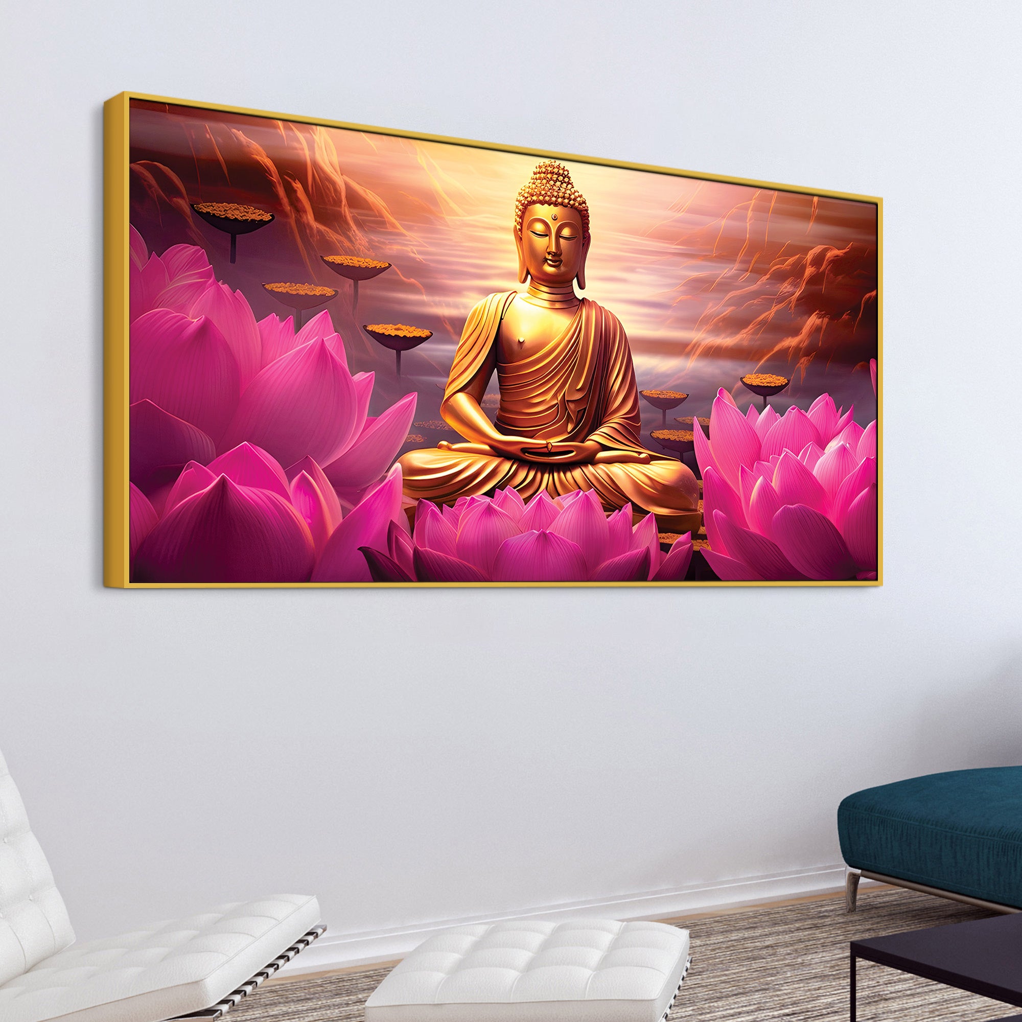 Premium Lord Buddha Painting for Home & Office Walls