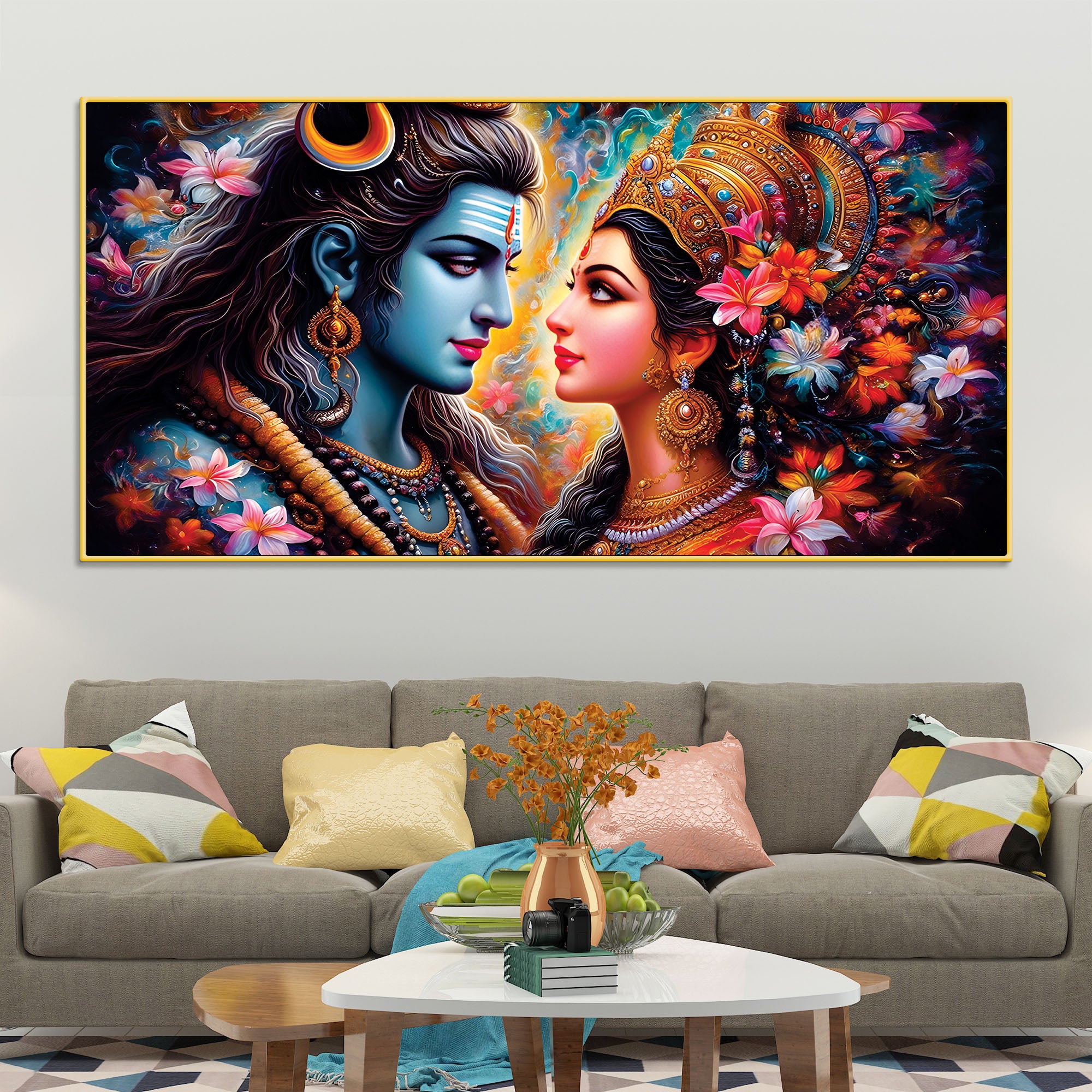 Premium Lord Shiva Wall Painting for Living Room Decoration