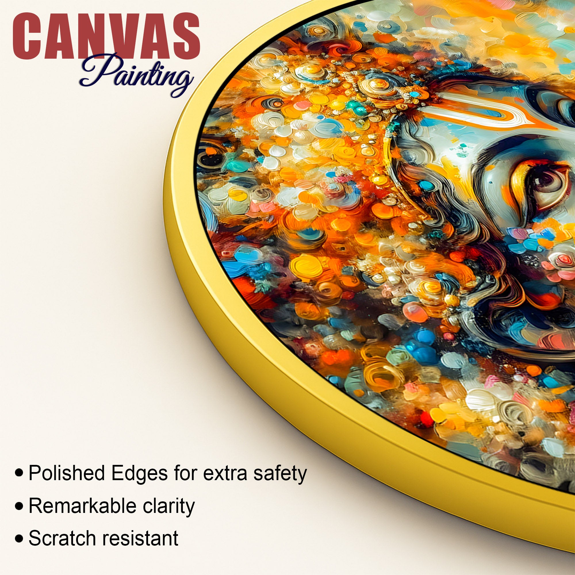 Premium Shri Krishna Round Painting Decor