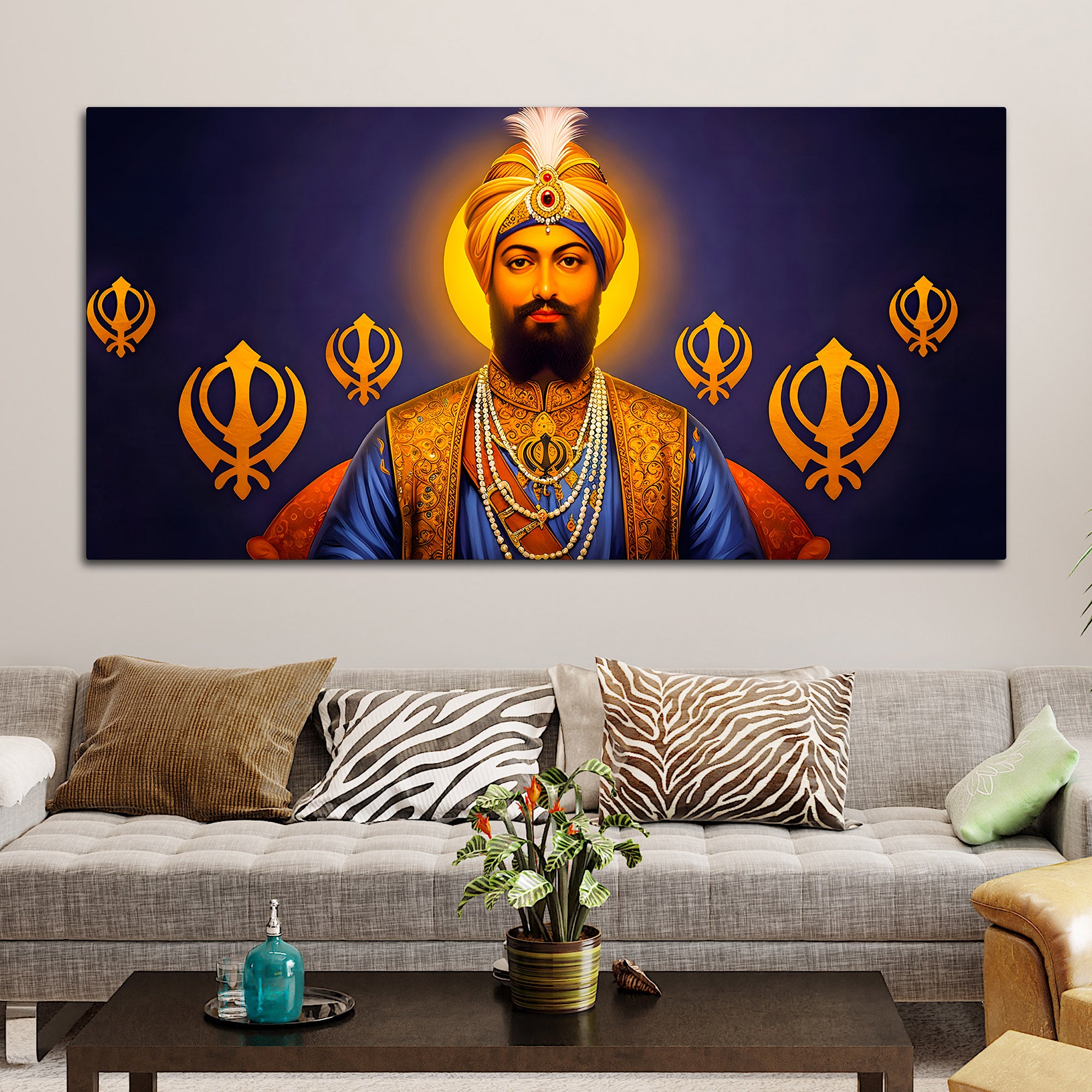 Premium Sikh Guru Wall Painting for Home & Office
