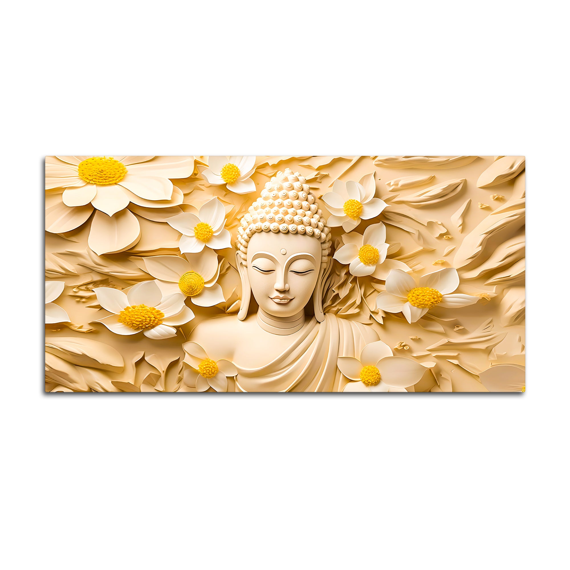 Premium Spiritual Décor Gautam Buddha Canvas Wall Painting