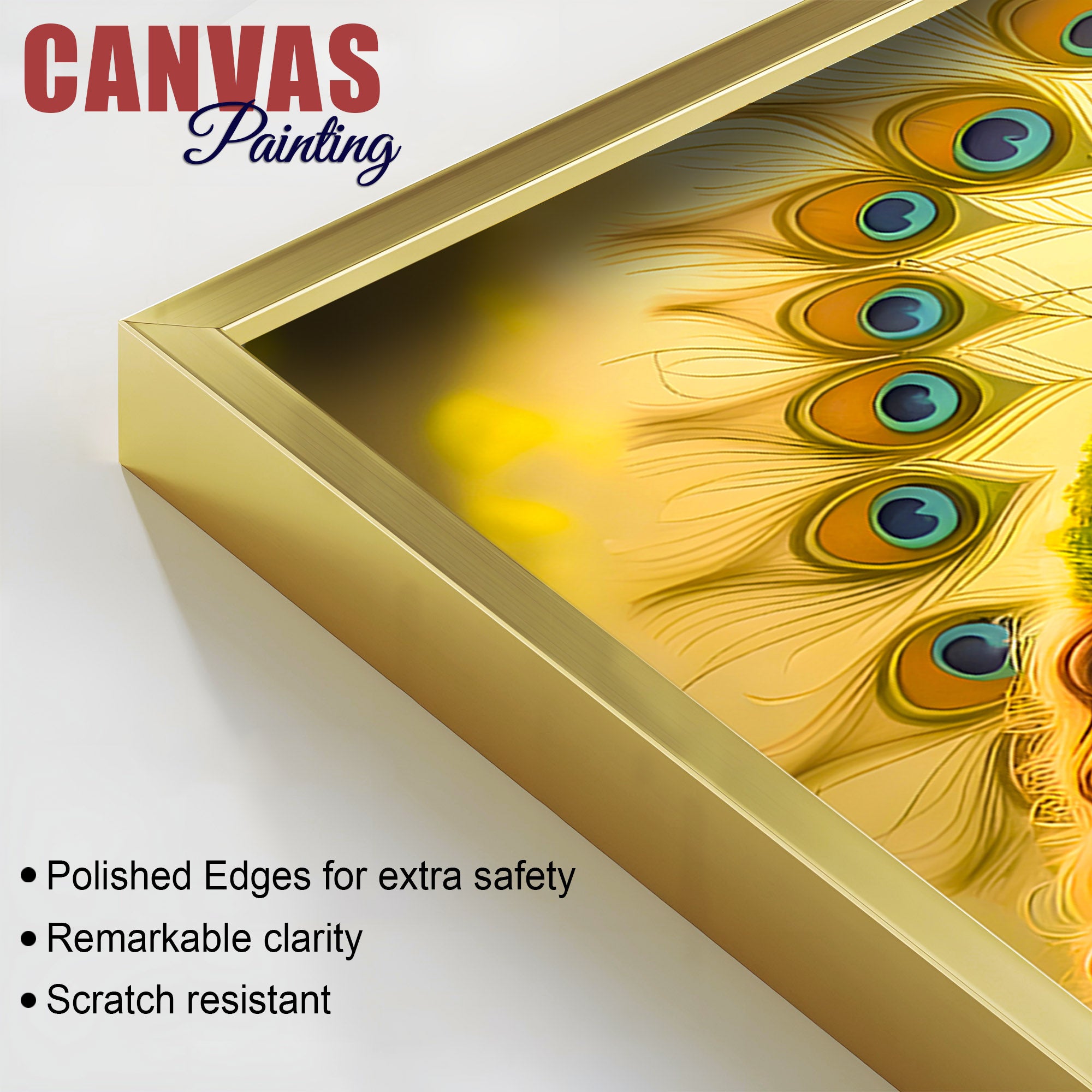 Premium Spiritual Little Radha Krishna Devotional Love Canvas Wall Painting