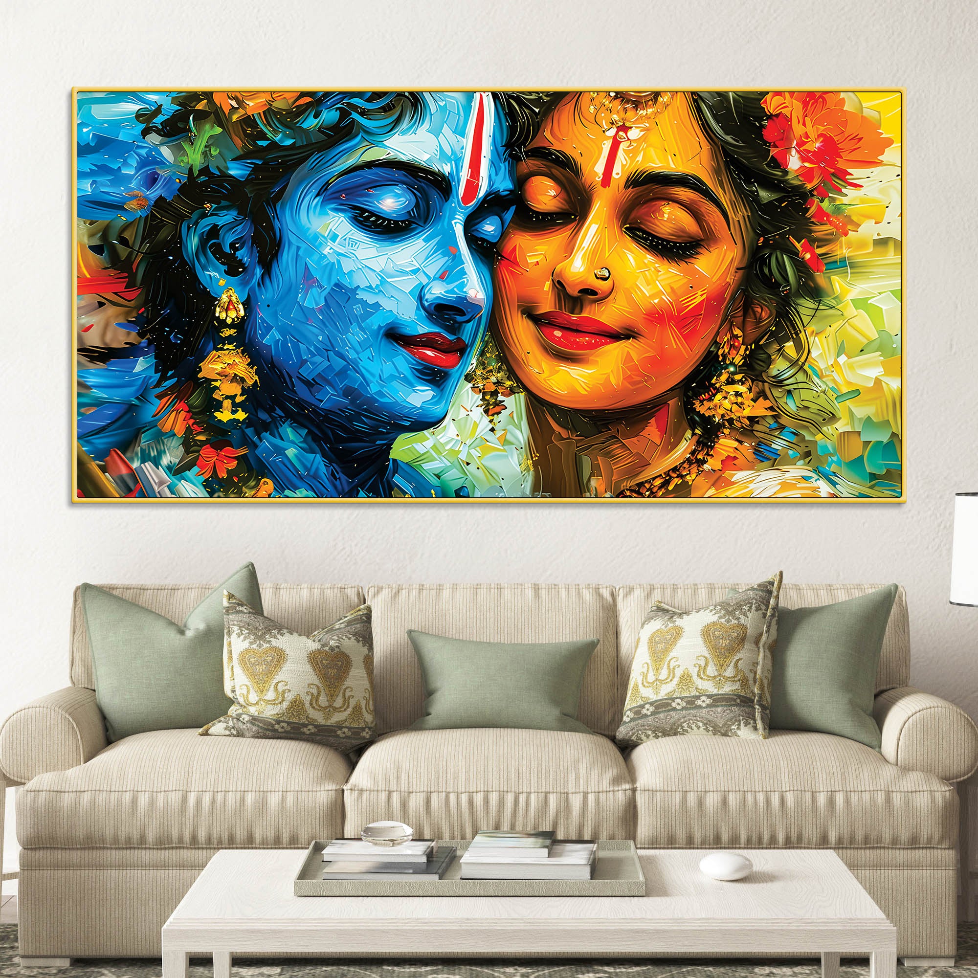 Radha Krishna Canvas Wall Painting for Home & Living Room