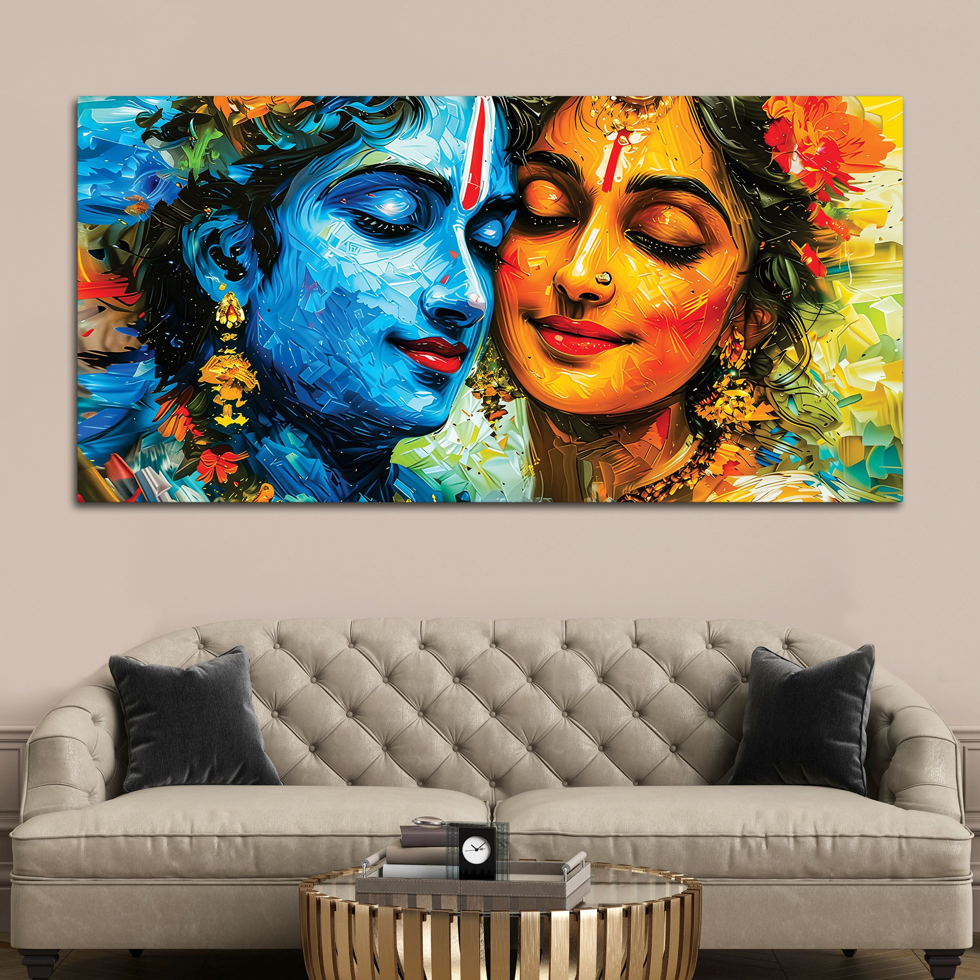 Radha Krishna Canvas Wall Painting for Home & Living Room