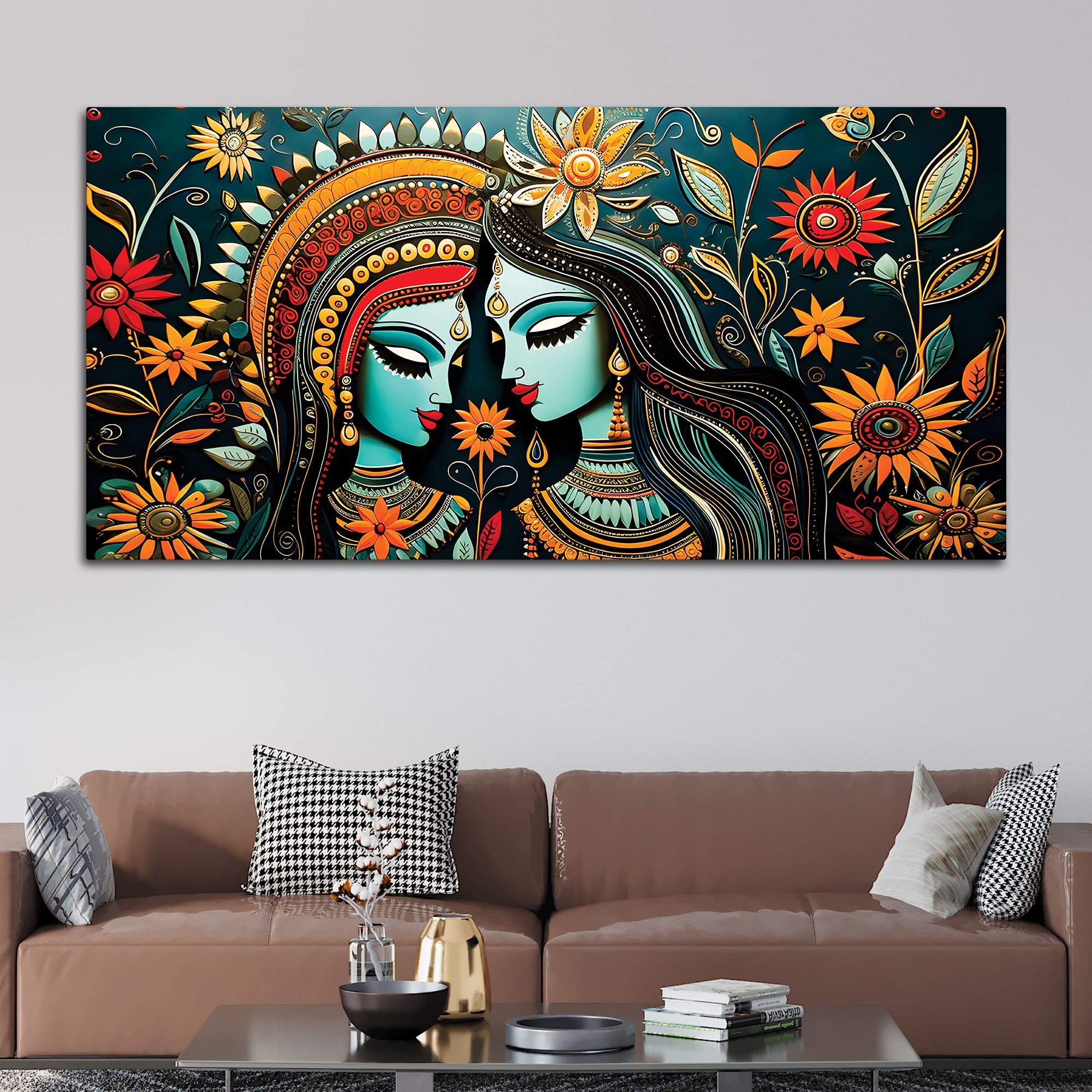 Radha Krishna Decorative Indian Canvas Painting