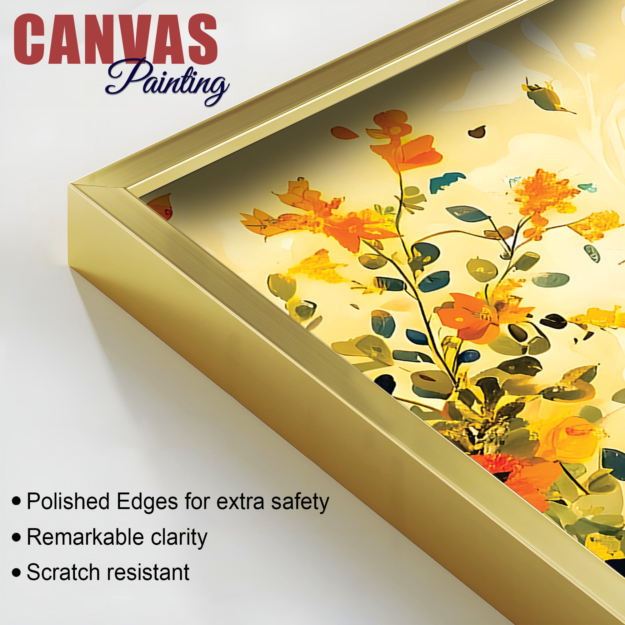 Radha Krishna Floral Spiritual Canvas Wall Painting for Home Decor