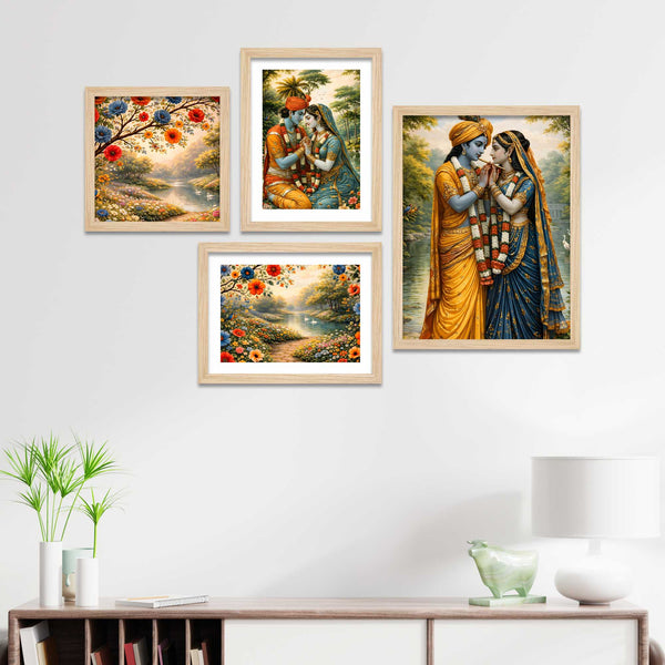 radha-krishna-garden-theme-wall-frame-set-of-four