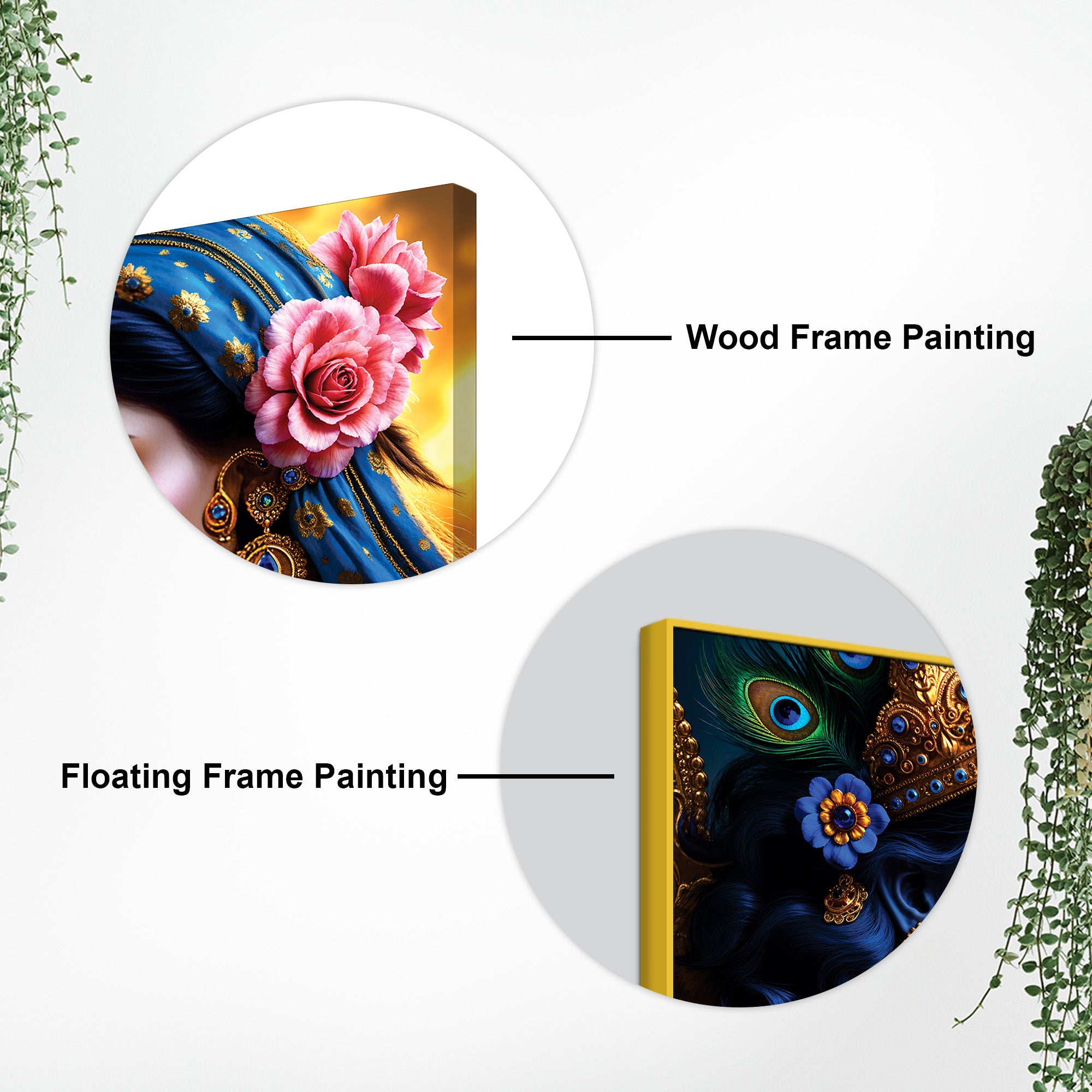 Radha Krishna Luxury Canvas Painting for Spiritual Wall Decor