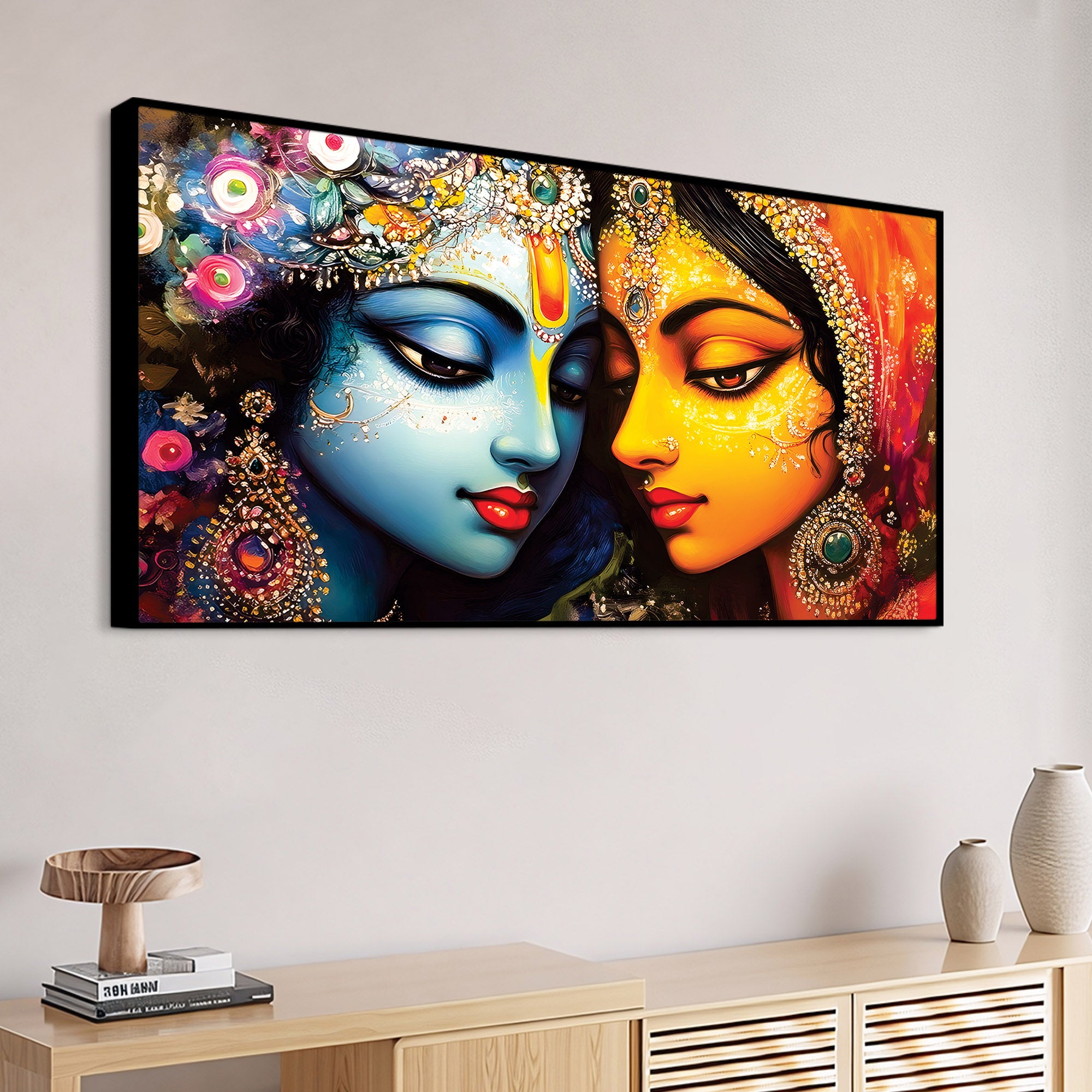 Radha Krishna Premium Spiritual Canvas Painting for Home Decor