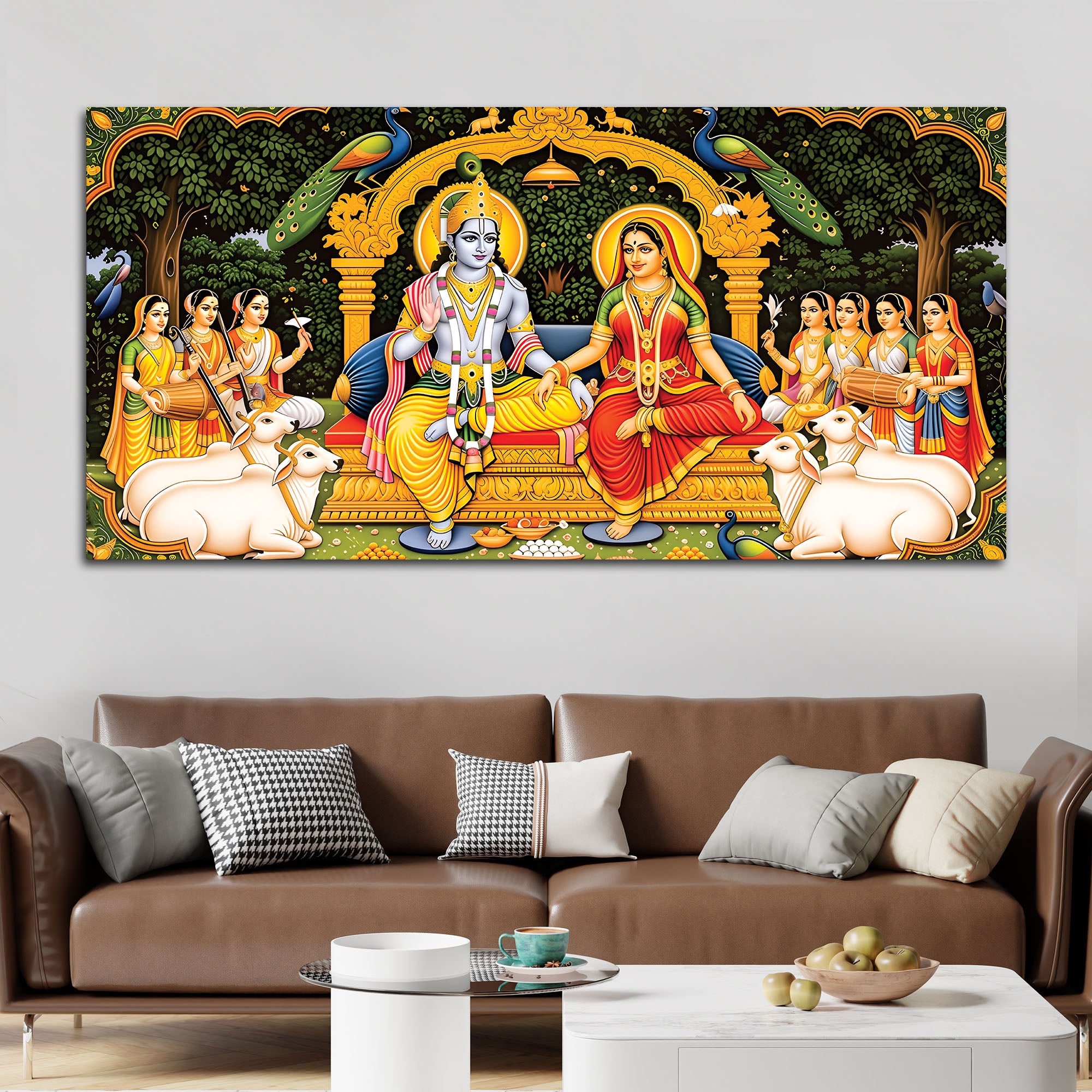 Radha Krishna Royal Darbar Spiritual Painting