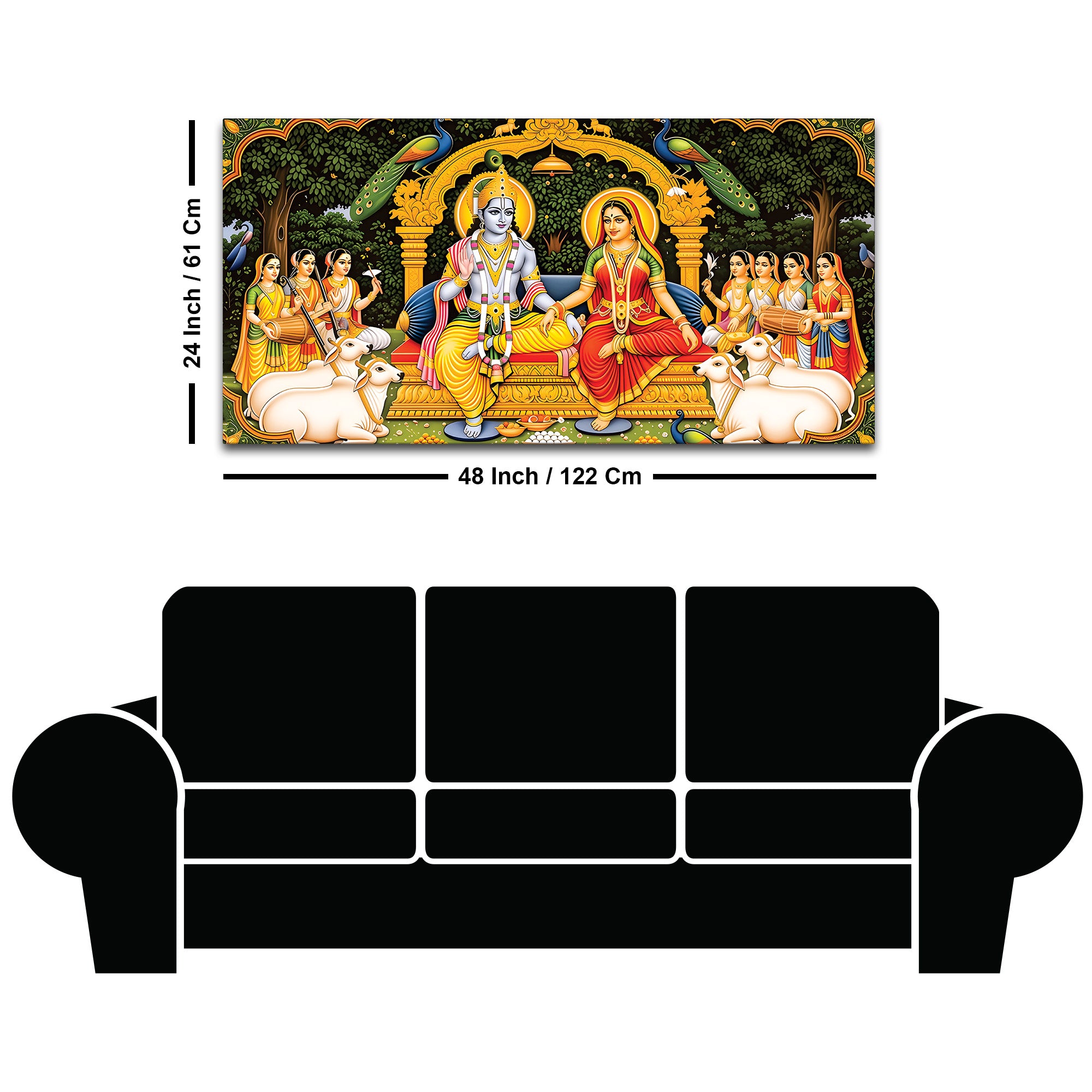 Radha Krishna Royal Darbar Spiritual Painting