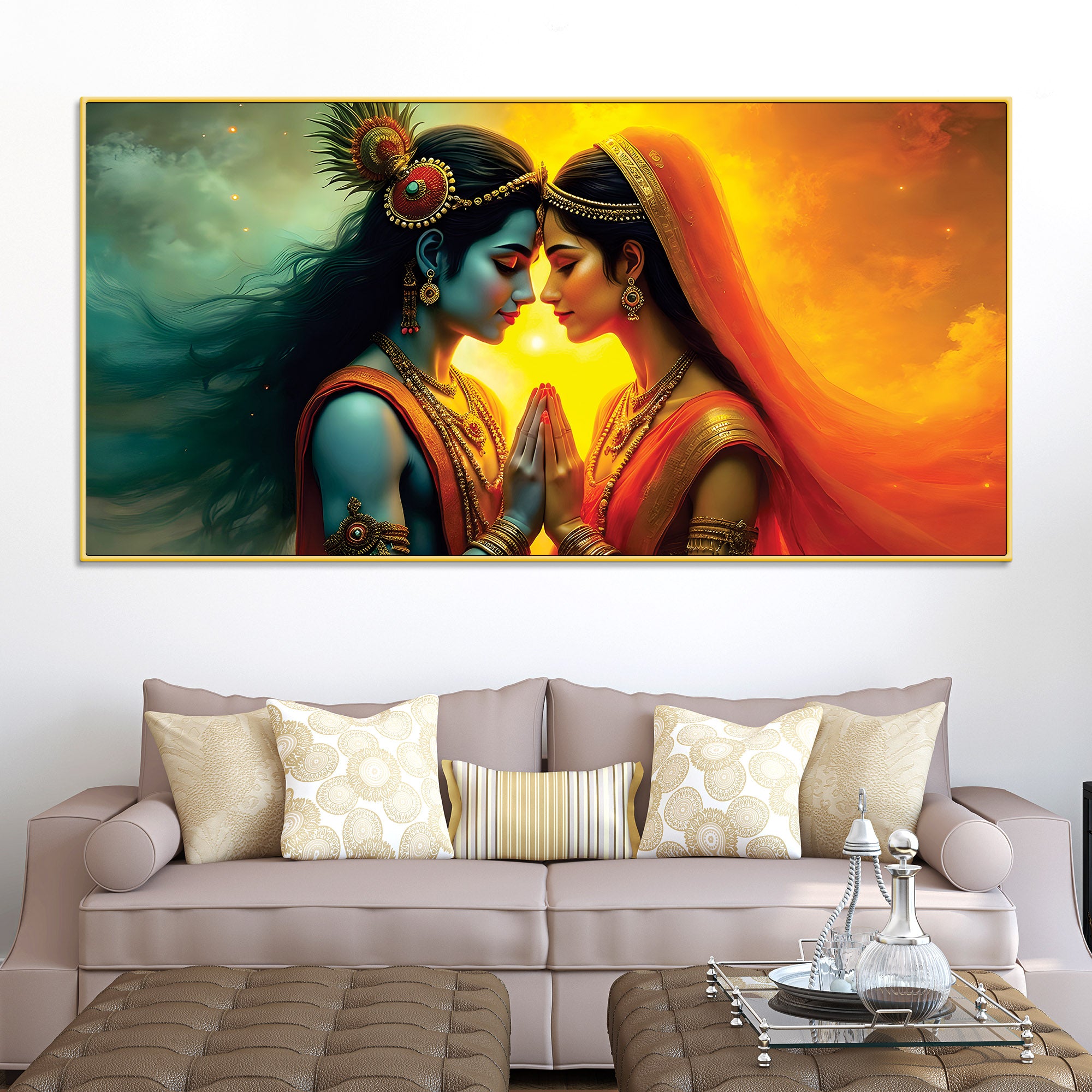 Radha Krishna Serene Canvas Wall Painting for Living Room