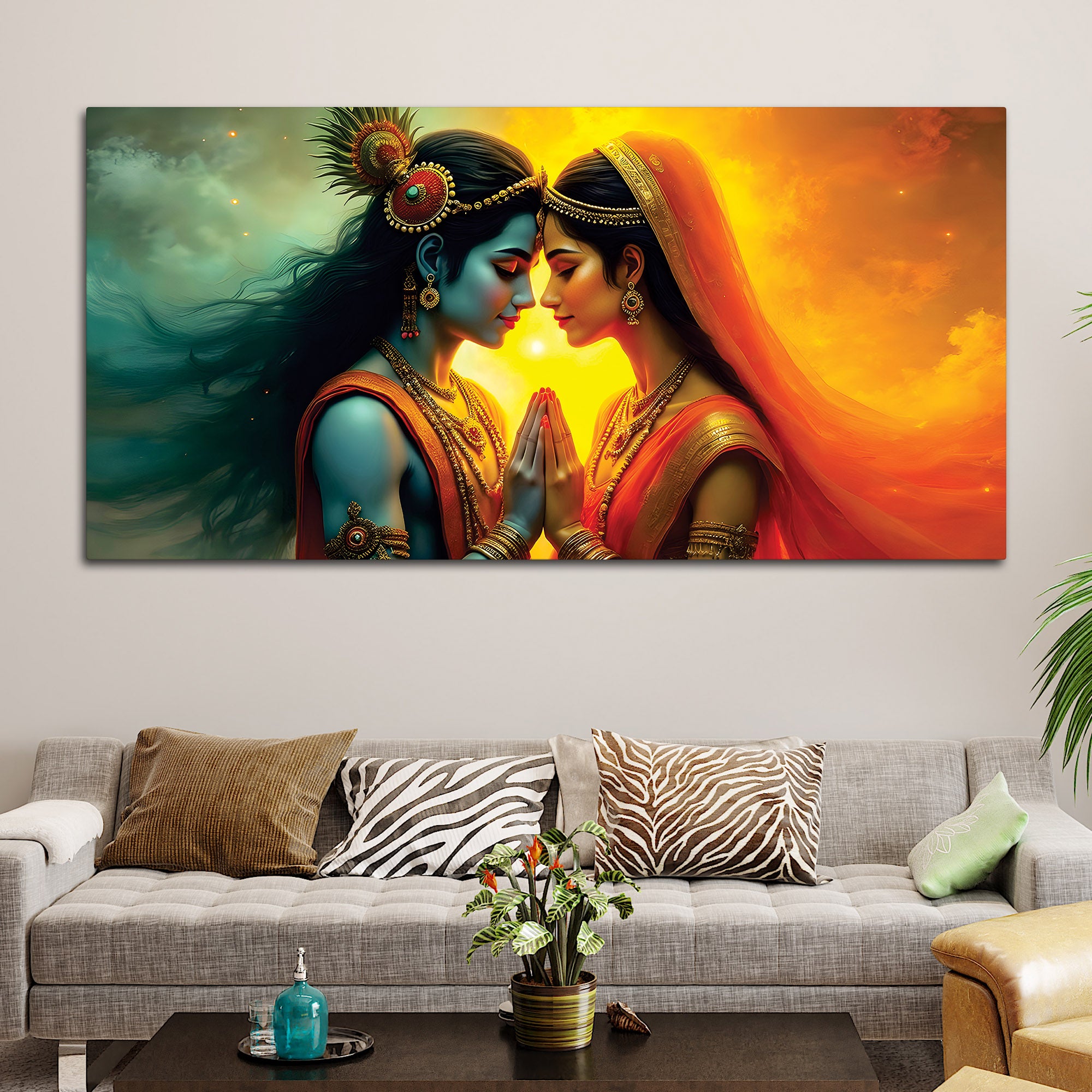 Radha Krishna Serene Canvas Wall Painting for Living Room