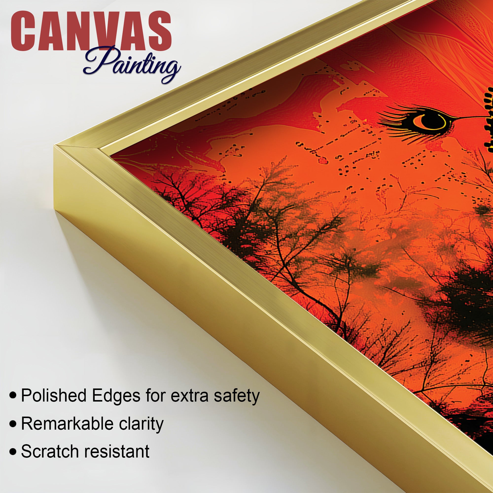 Radha Krishna Sunset Silhouette Devotional Painting