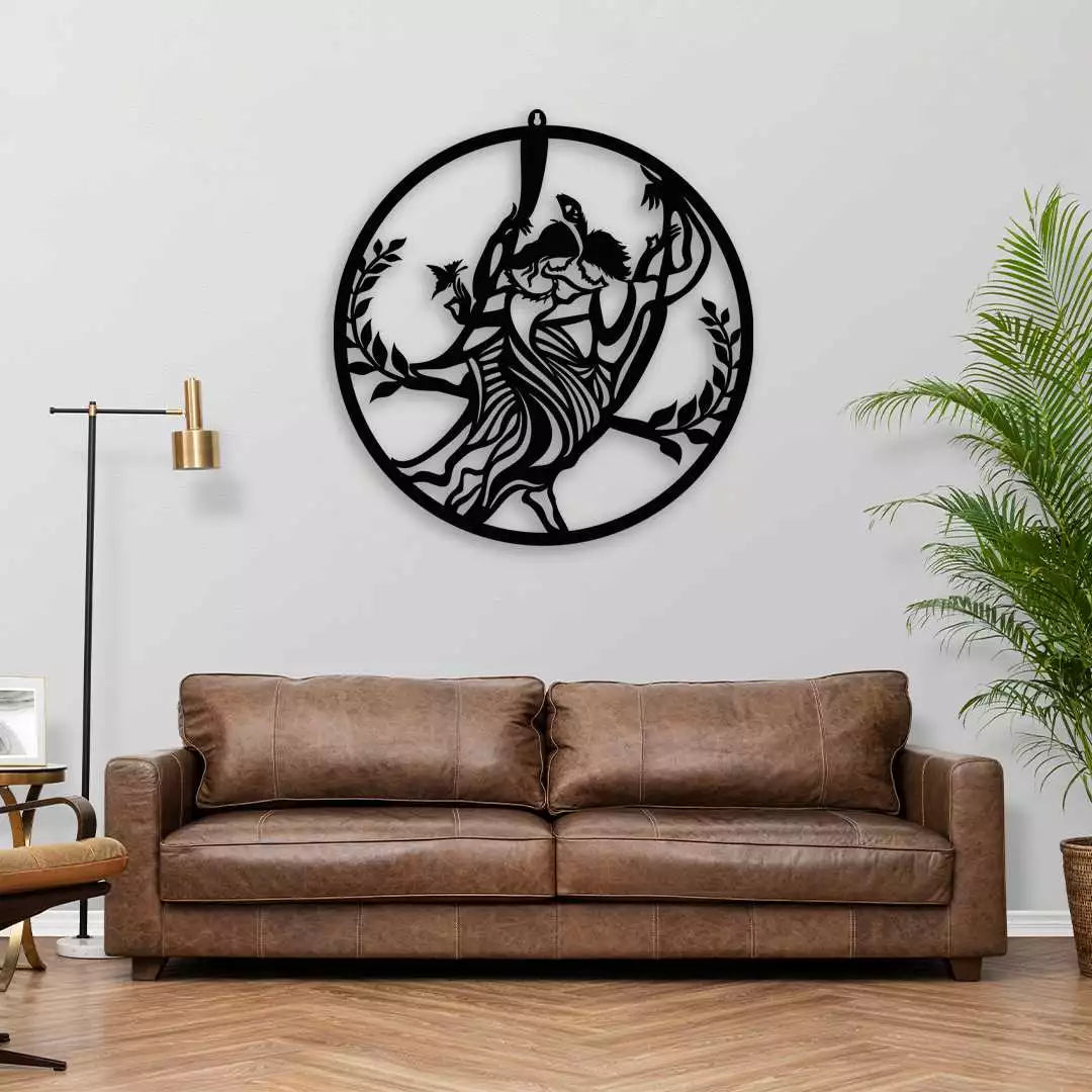 Radha Krishna Swing LED Wall Frame for Temple and Wall Decor