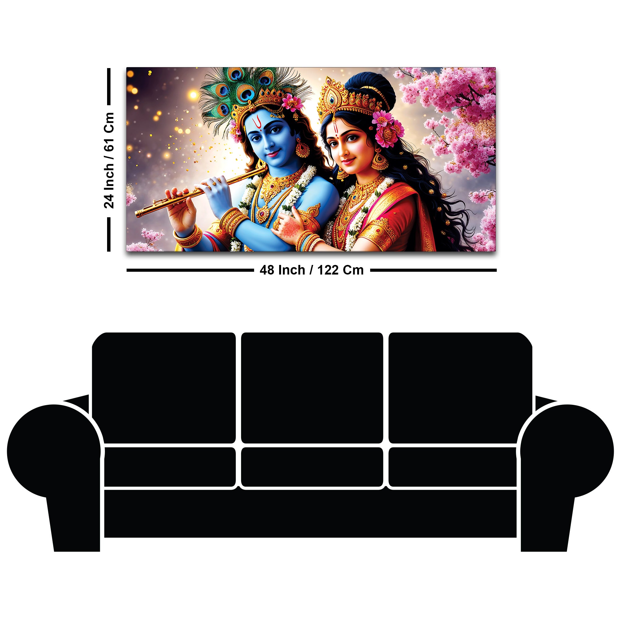 Radha Krishna Traditional Canvas Painting for Wall Decoration